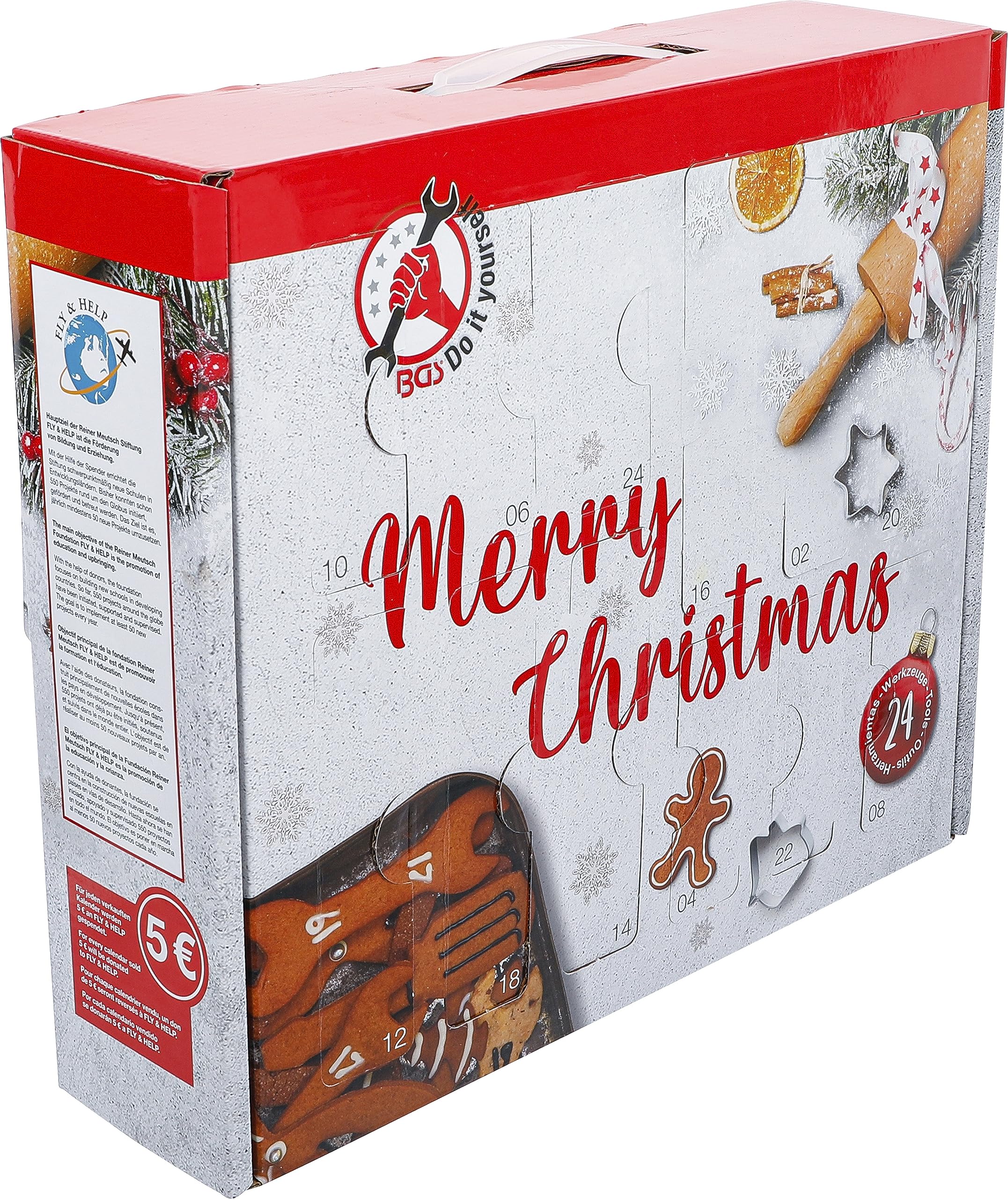 BGS Diy 95000 | Werkzeug-Adventskalender | DIY-Kalender für Heimwerker & Haushalt | 63-tlg.
