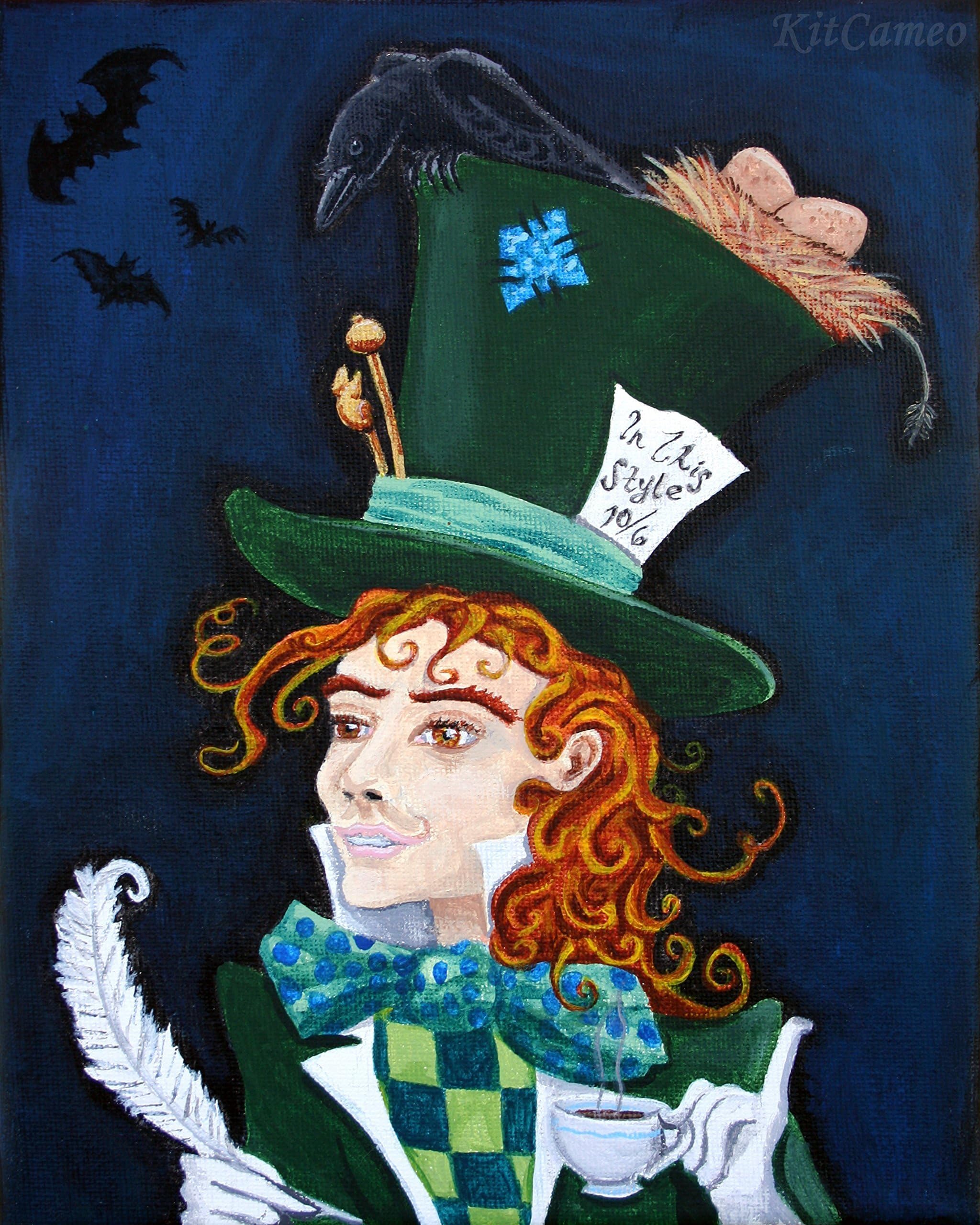 A Riddle and Tea, The Mad Hatter 8" x 10" Art Print