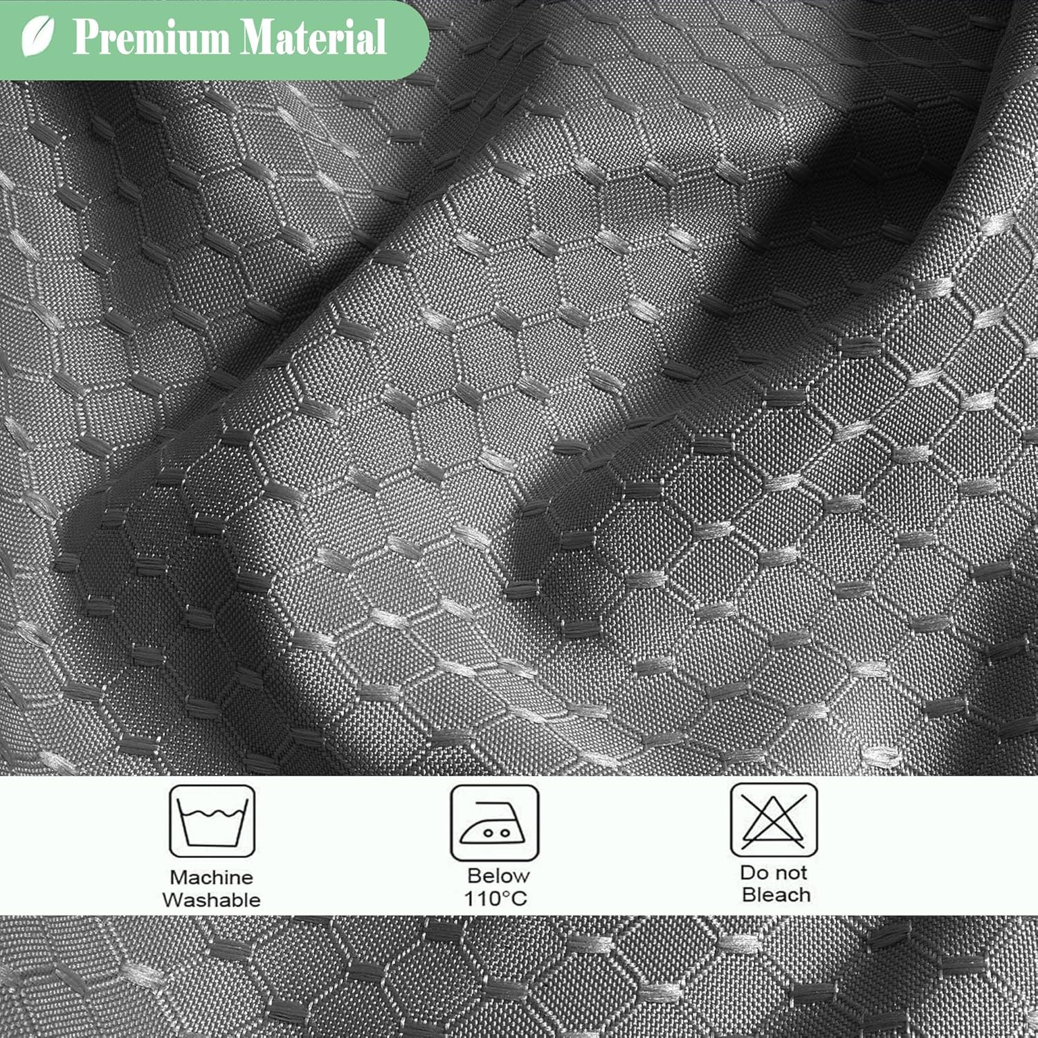 UFRIDAY Waffle Weave Fabric Shower Curtain with Mesh Window, Heavy Duty Decorative Bathroom Curtain with White Pique Pattern, Spa-Like Hotel Luxury, Water-Repellent,72x 78Inches