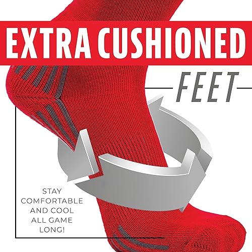 Miniatura 3 de Franklin Sports Calcetines de béisbol y sóftbol juveniles, calcetines de béisbol y sóftbol para niños, calcetines deportivos altos para niños y niñas