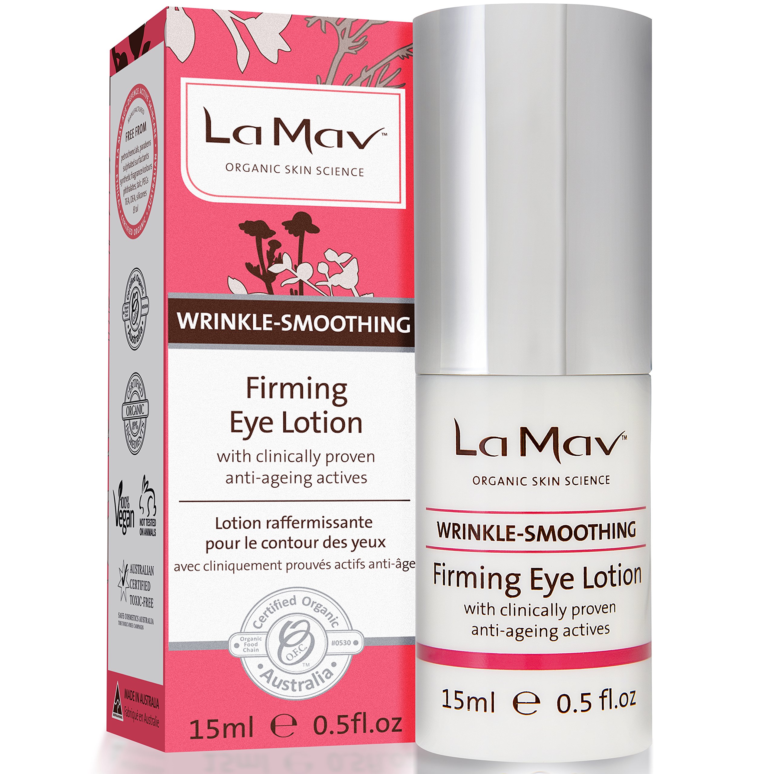 LAMAV Firming Eye Lotion - 7 Potent Actives, Anti-wrinkle Properties, Increases Skin Firmness, Anti-Aging Eye Cream, Cruelty-Free, Reduces Dark Circles
