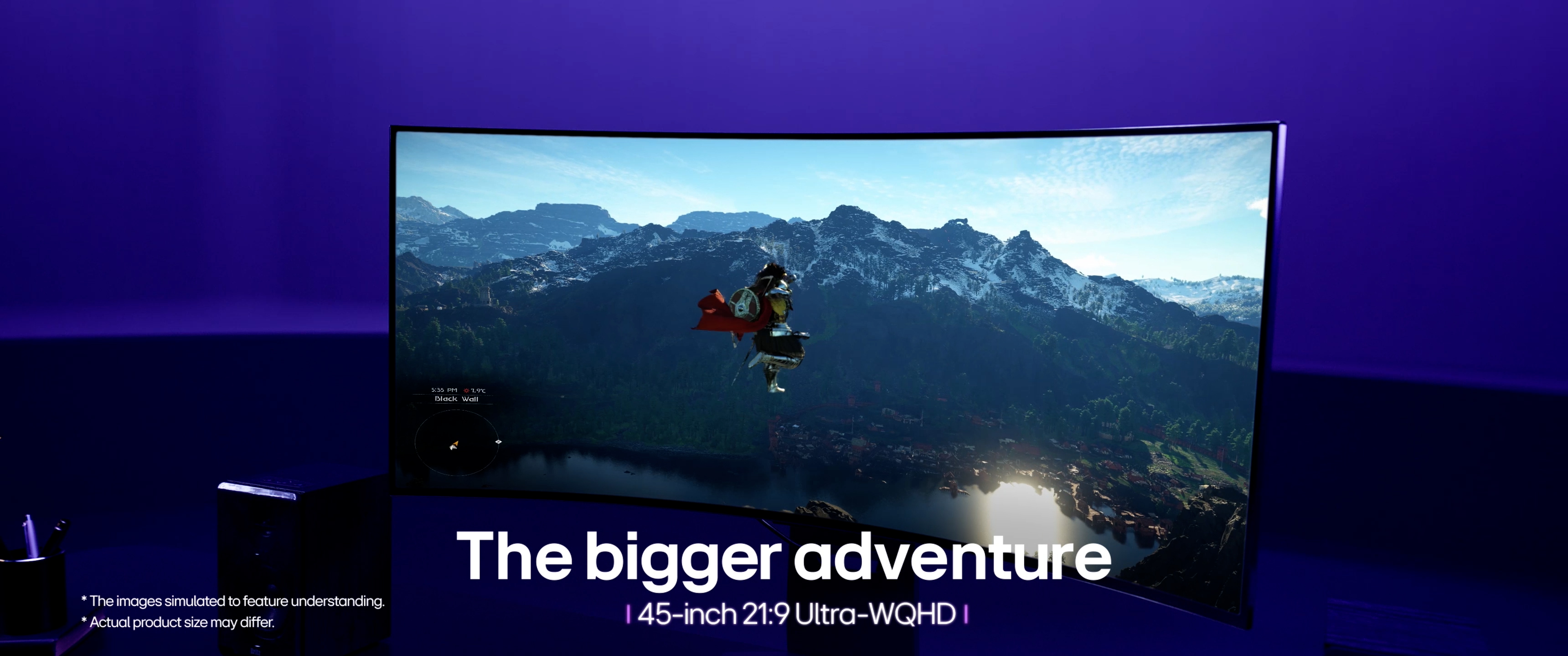 LG Ultragear Curved OLED Gaming Monitor 45GS96QB, 45 Inch, 1440p