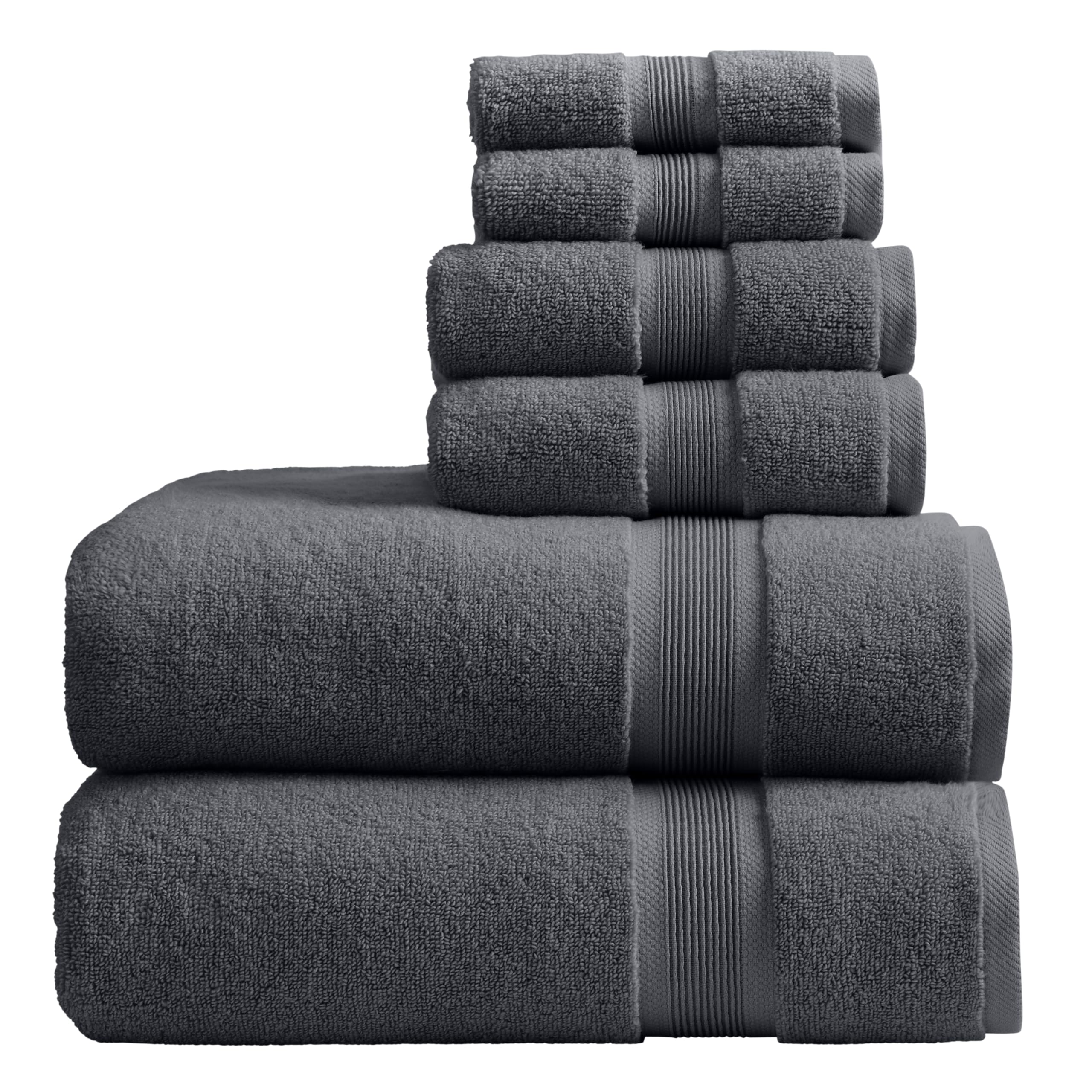 Springtree Home Luxury Viscose from Bamboo Bath Towel Set 6 Piece Set | 35% Viscose from Bamboo - 65% Cotton | Absorbent Quick-Dry Towels for Bathroom