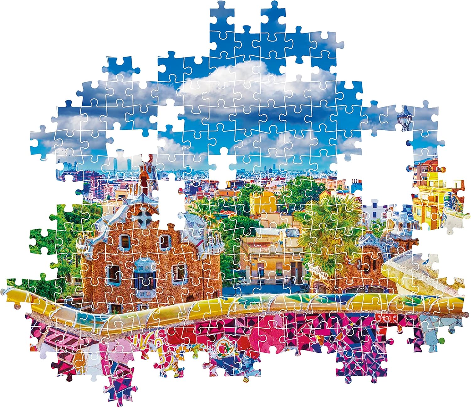 Clementoni - Park Güell - Barcelona - Puzzle of 1000 Pieces - Patience and Reflection Game - Landscape Format - Net Image - 70 x 50 Cm - for Ages 10+