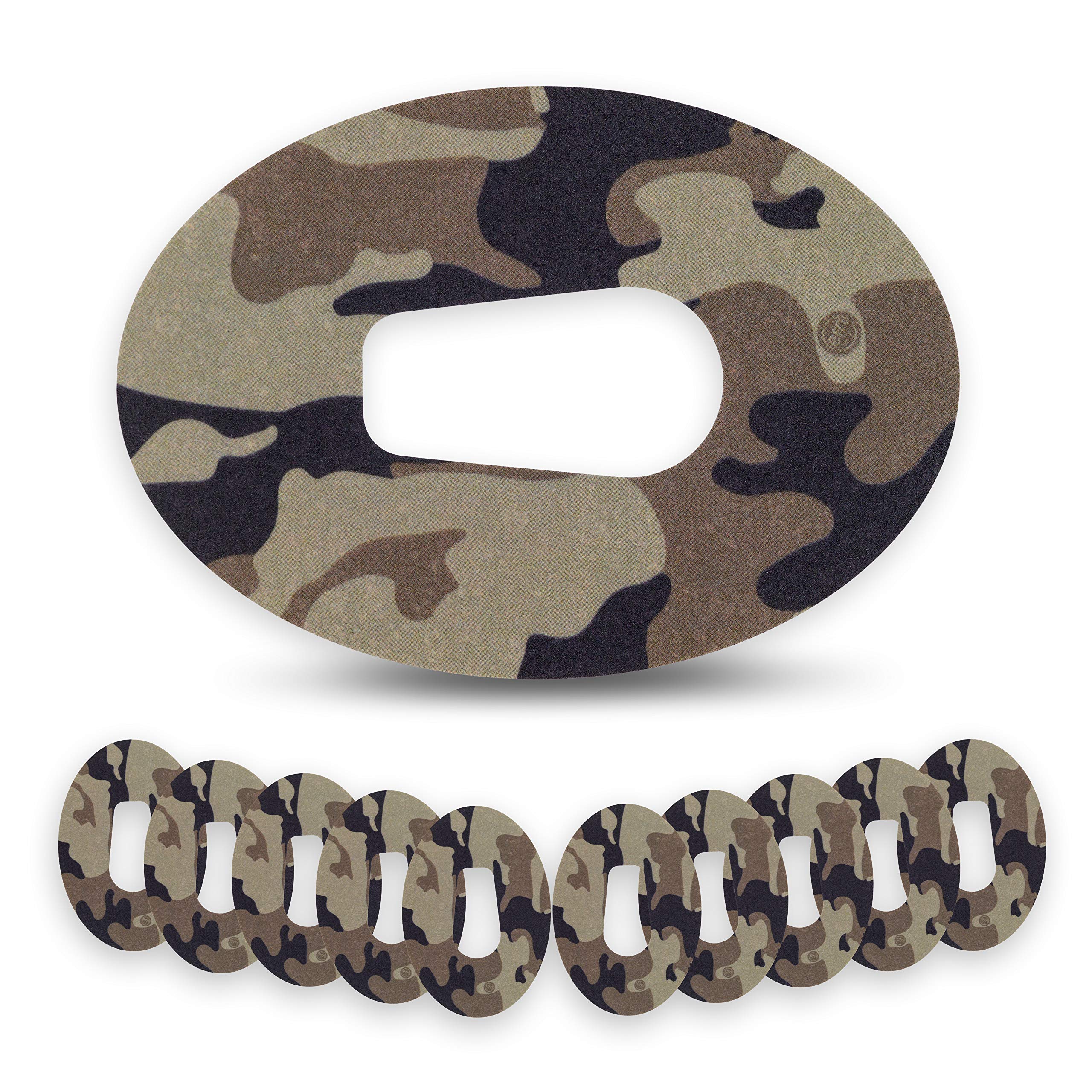 ExpressionMed - Adhesive Patch for Dexcom G6 (10-Pack) - Made in The USA, Waterproof, Split Backing, CGM Tape (Camo)