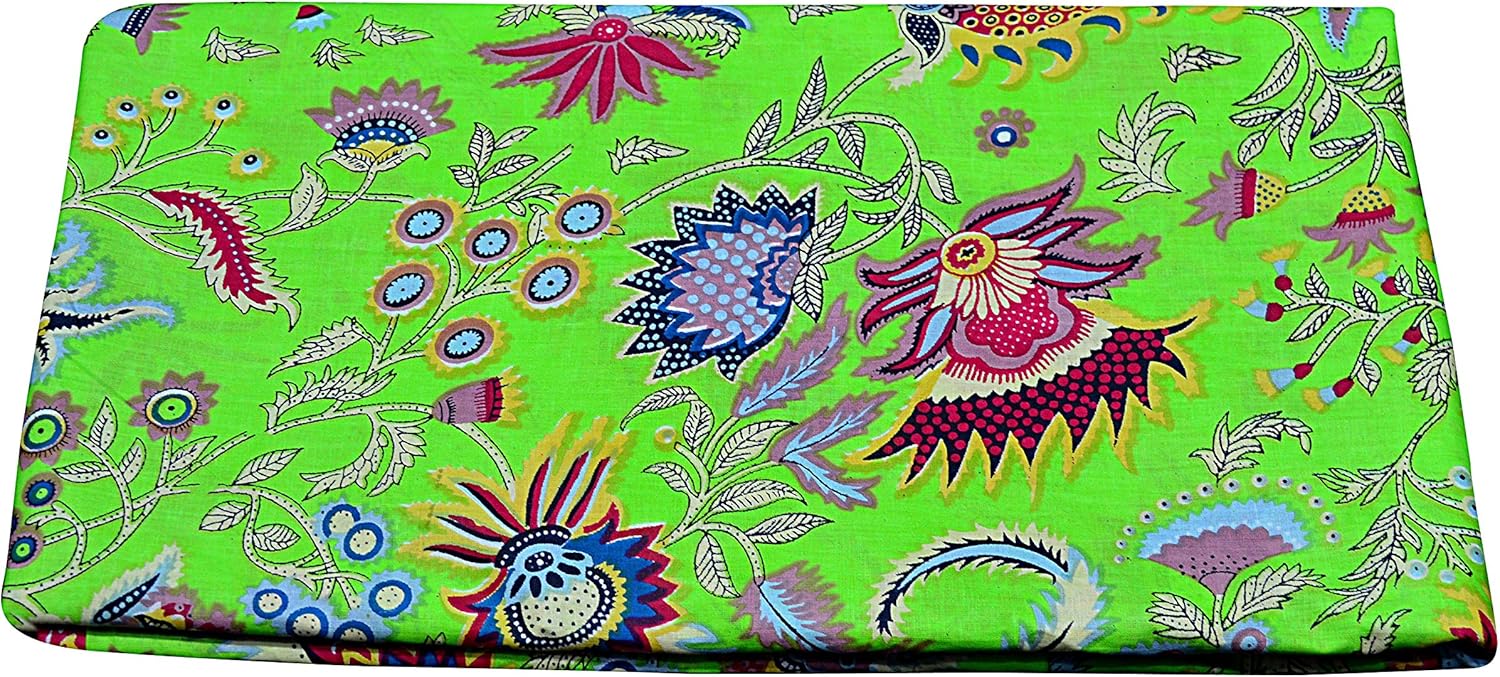 YUVANCRAFTS Cotton Mukut Print Brown Running Fabric for Dress Making 10 Yard
