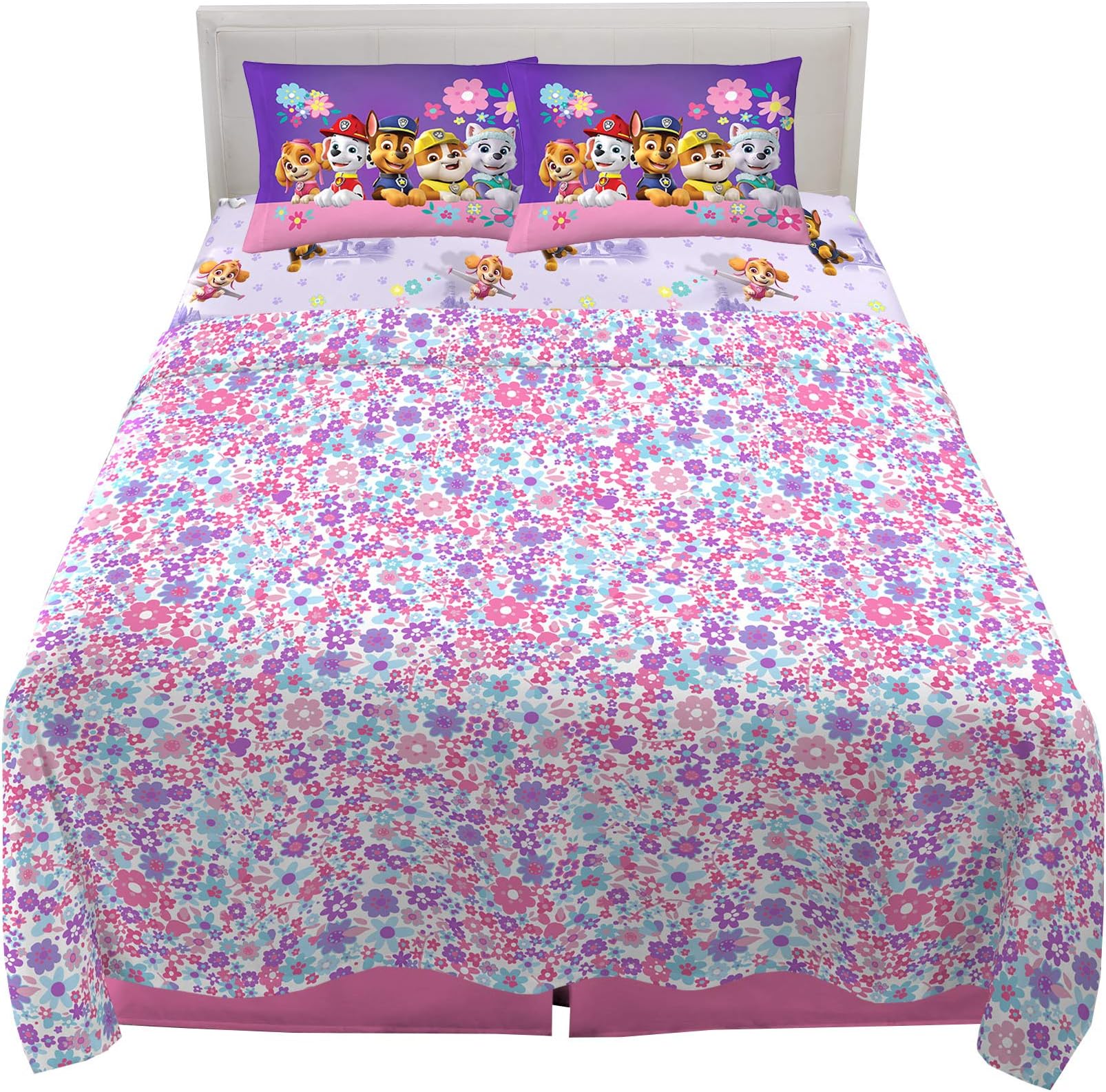 Kids Bedding Super Soft Microfiber Sheet Set, Full, Paw Patrol Girls
