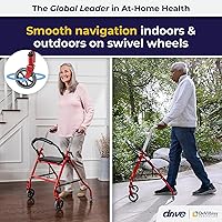 Vista 2 de Andador de dos ruedas con asiento, de Drive Medical, 1239RD, Universal, Rojo, 1, 1