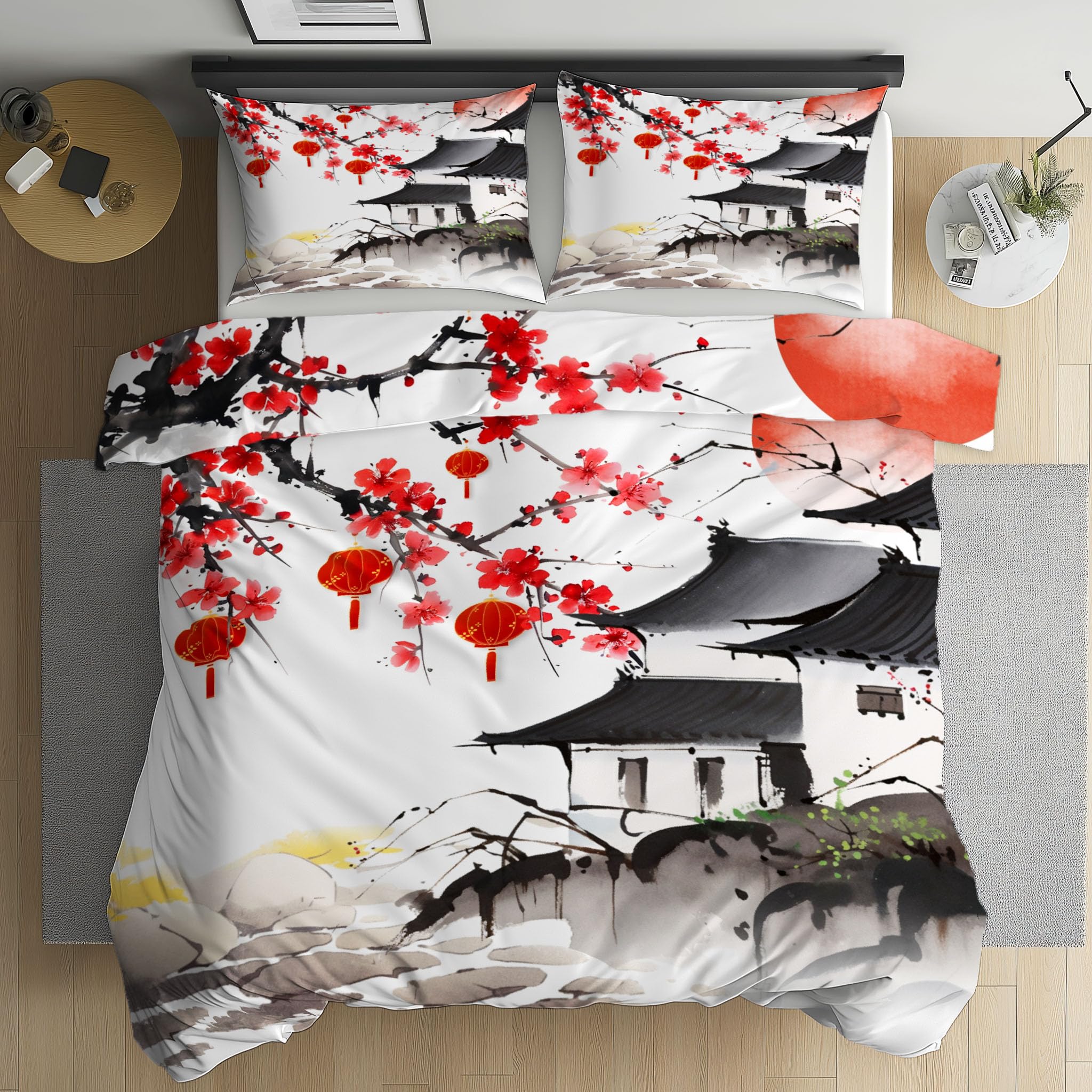 Parure de lit fleurs aquarelle japonais pour renouveler le style de votre chambre
