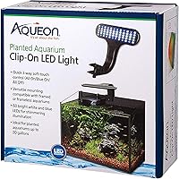 Aqueon Clip-On LED Aquarium Light for Planted Tanks - 60 LEDs, 3-Way Control, Fits Up to 20 Gallon Fish Tanks