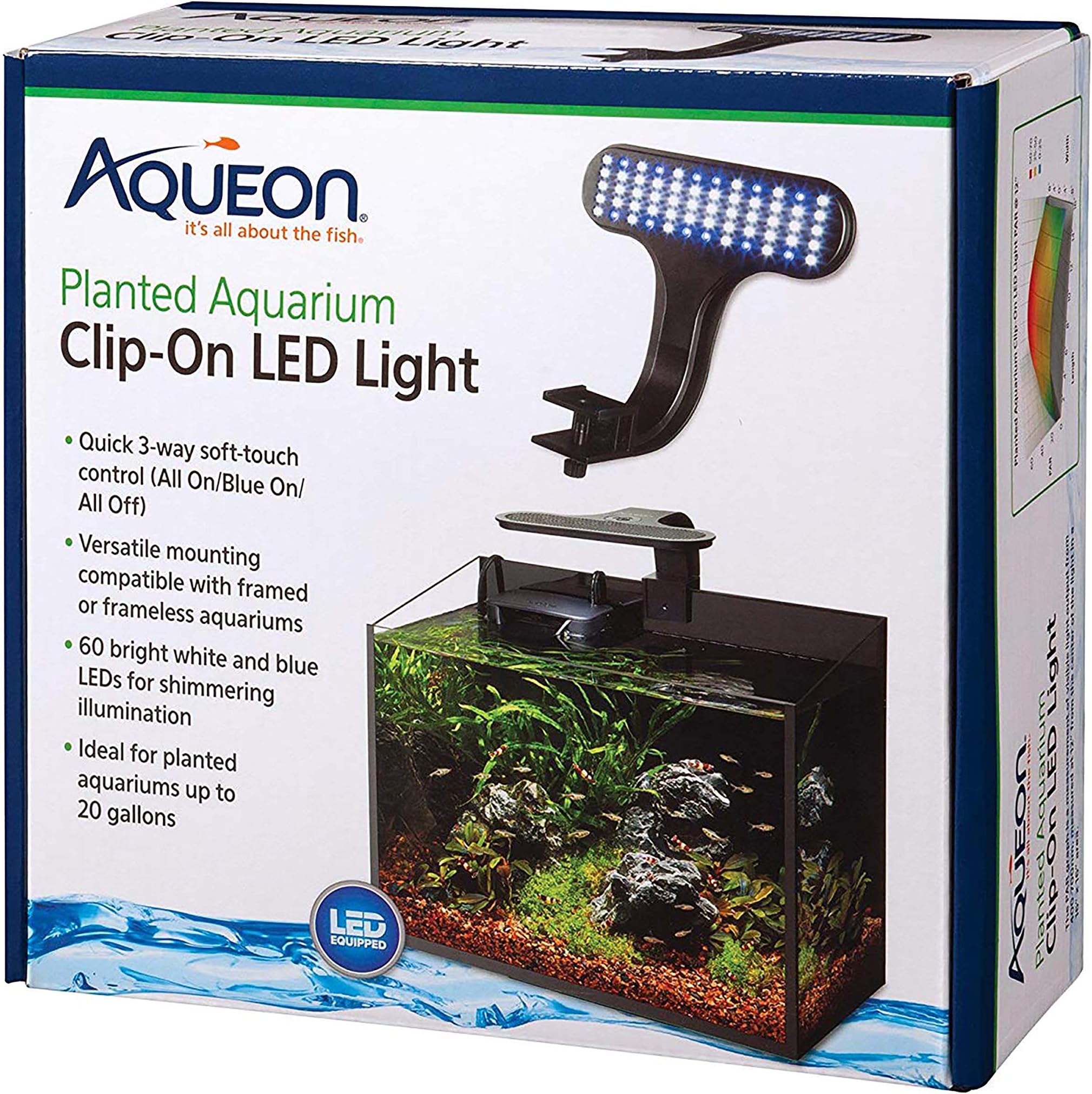 Clip-On LED Aquarium Fish Tank Light for Planted Growing Plants for Up To 20 Gallon Aquariums