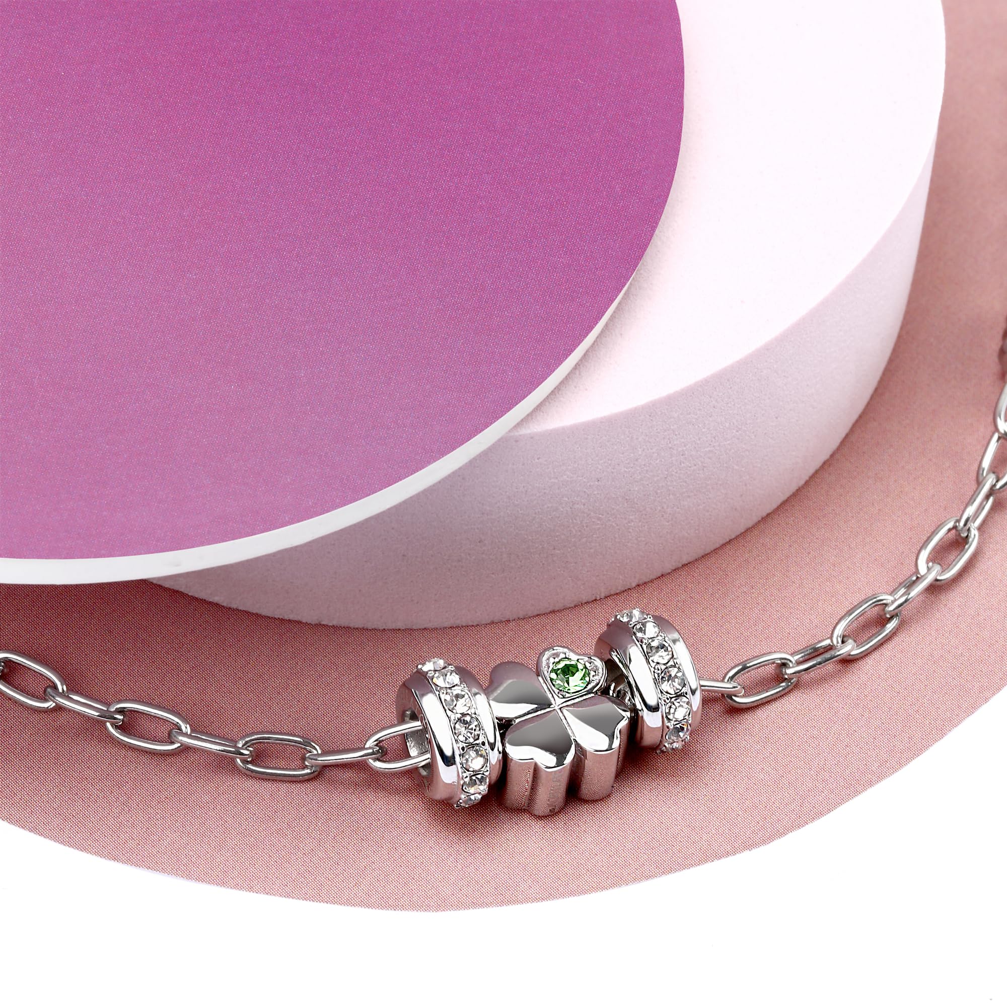 Morellato Bracciale Quadrifoglio Donna Acciaio Cristallo Collana Portafortuna DROPS Collezione SCZ1351
