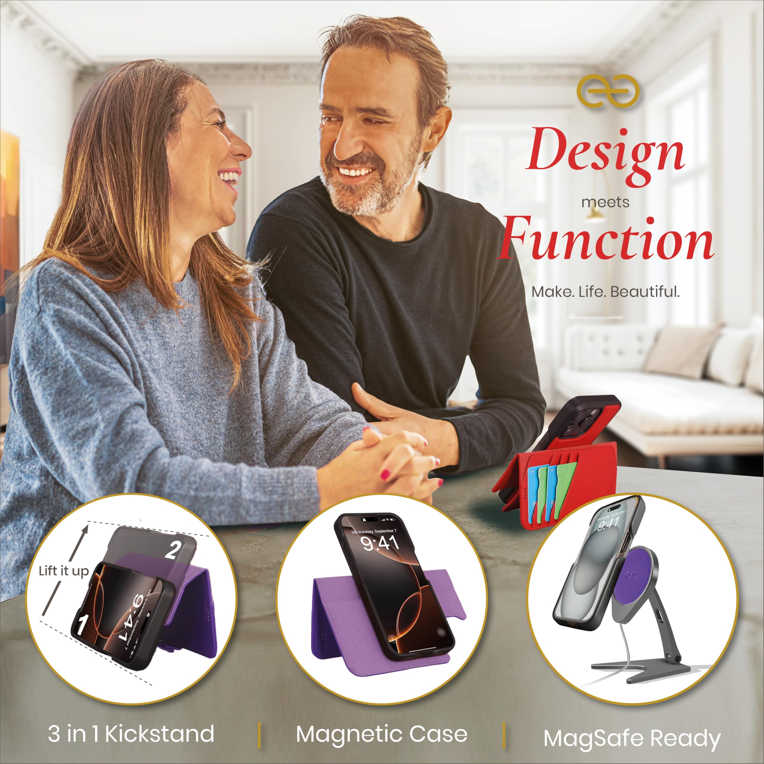 Amazon.co.jp: Dreem iPhone 15 Pro用 ヴィーガンレザー マグネット