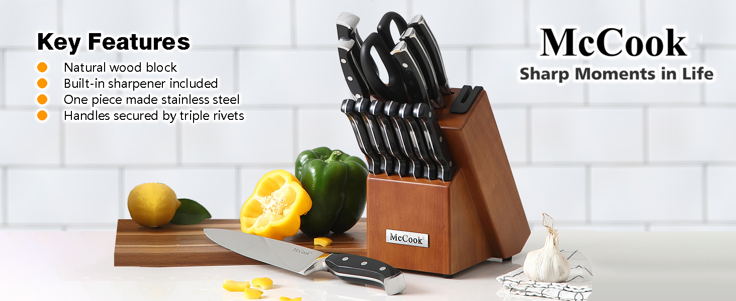 Amazon.com: McCook® Knife Sets, German Stainless Steel Kitchen