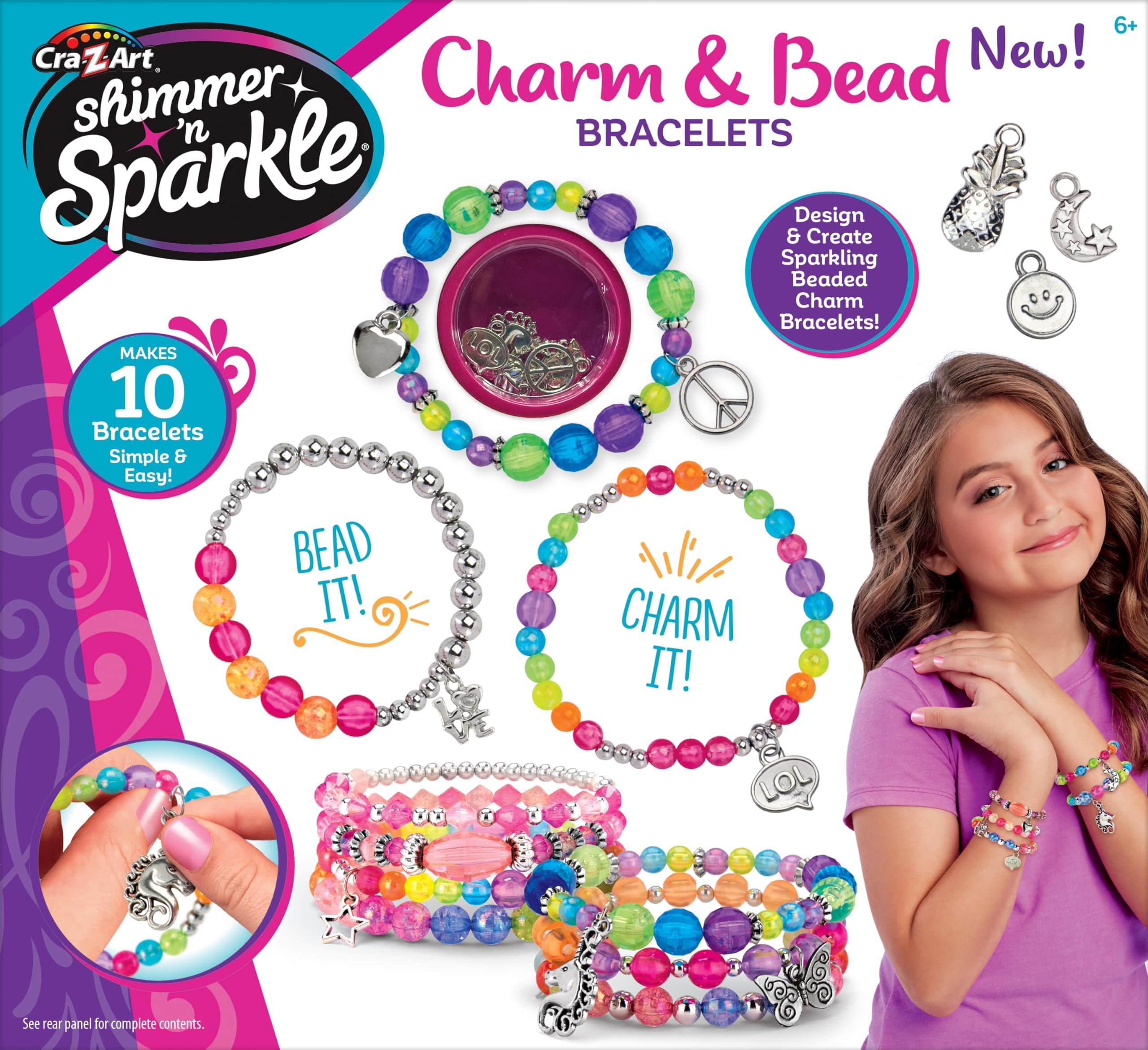 Shimmer ‘n Sparkle Charm & Bead Bracelet Maker by CRA-Z-Art – DIY Beaded Charm Friendship Bracelet Making Kit