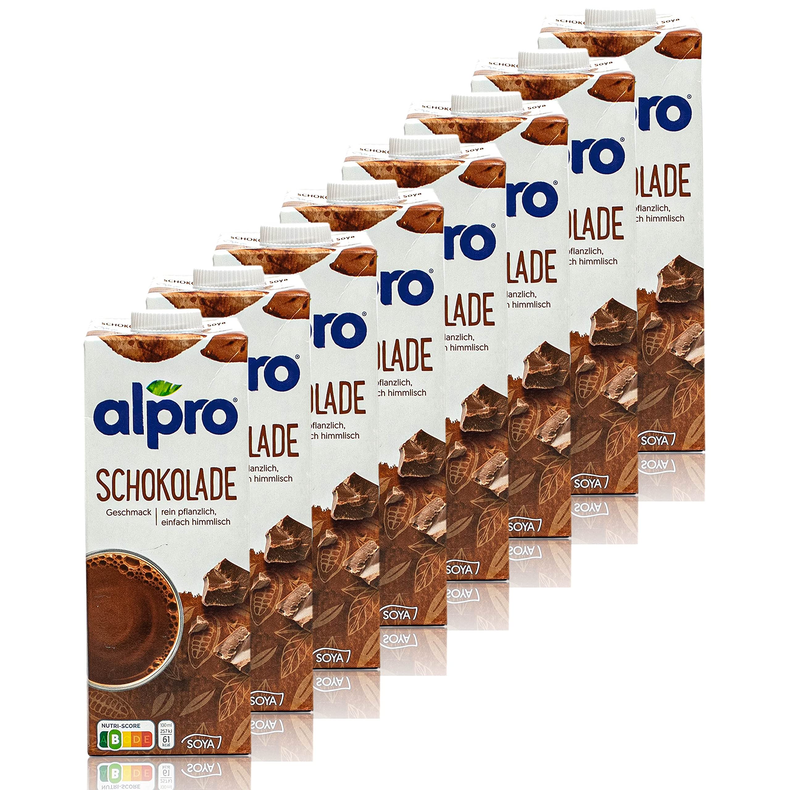 Alpro - 8er Pack Sojadrink Schoko 1 Liter - Choco Soja Soya Drink 100 % pflanzlich