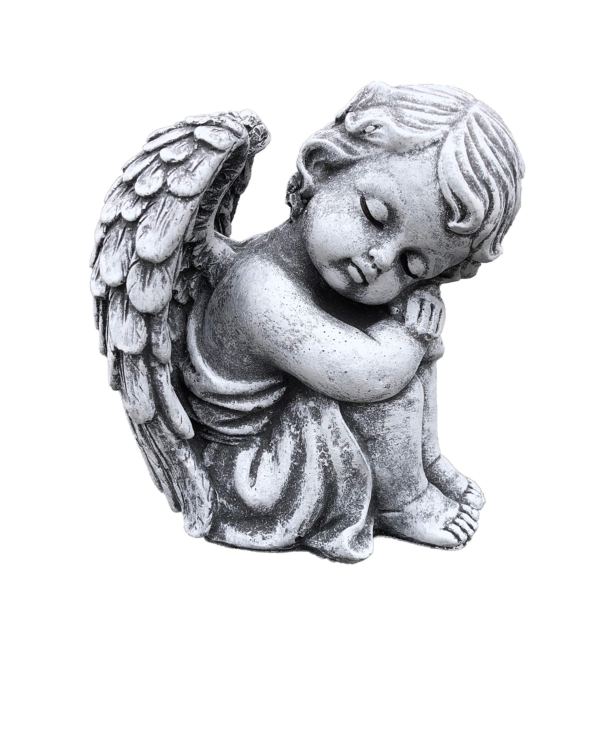 stoneandstyle Statua Scultura Angelo, Fatto a Mano, Resistente al Gelo