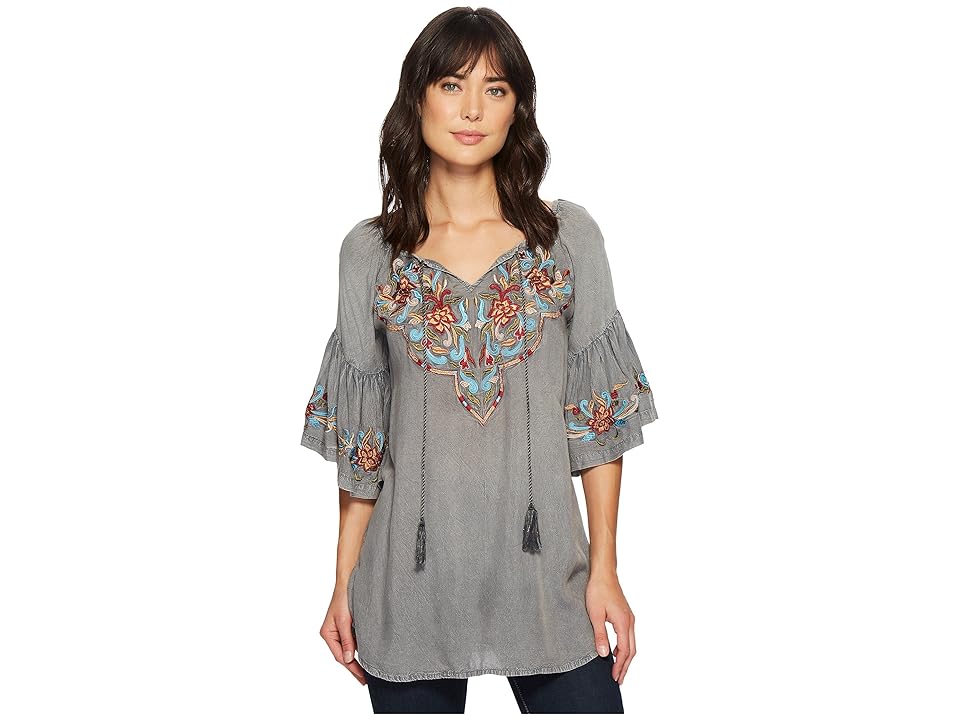 

Scully Docia Embroidered Top (Charcoal) Women's Clothing