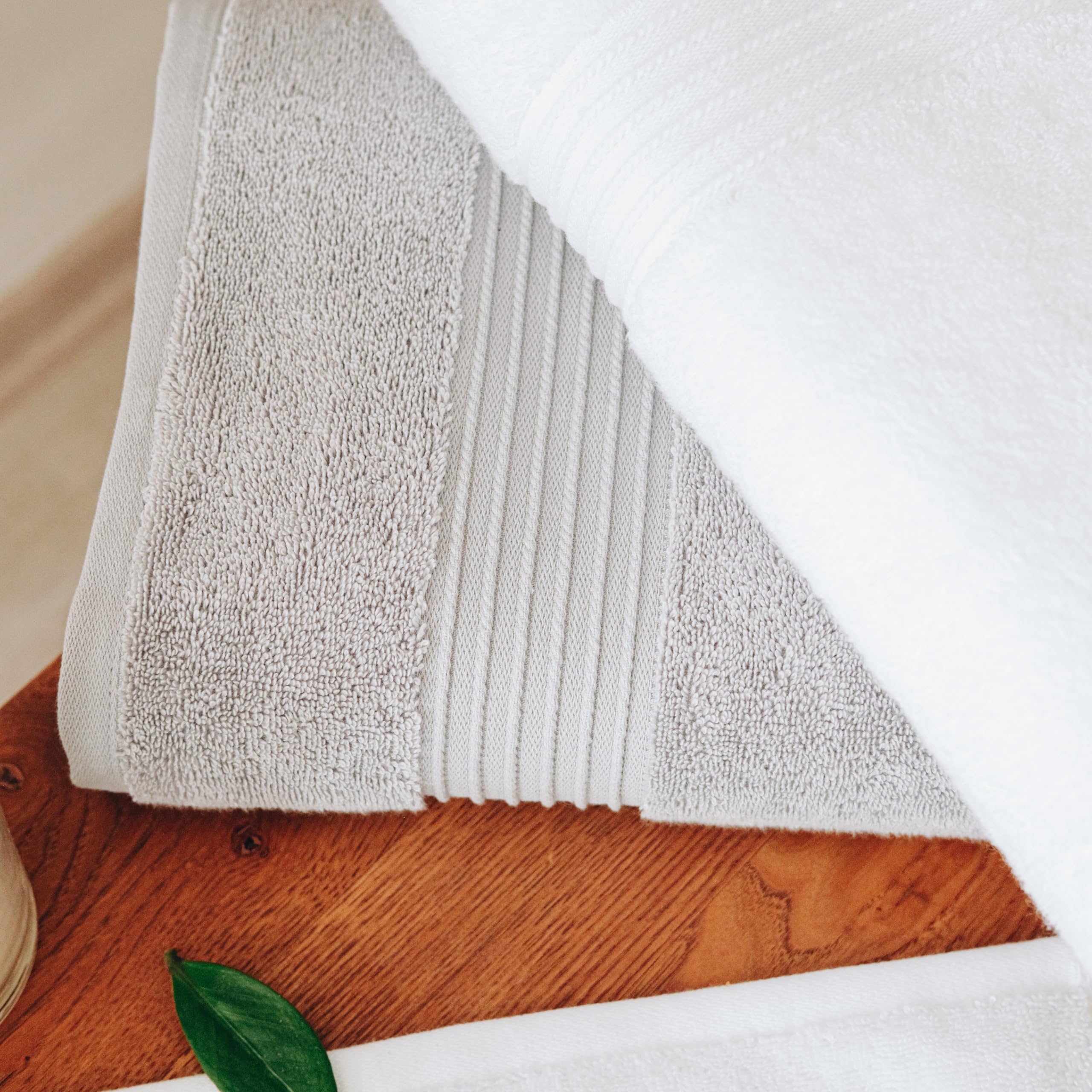Milara - Toallas de baño superafelpadas, algodón turco, juego de 2 piezas, color gris plateado, 27 x 54 pulgadas, 700 GSM, toallas de baño de alta calidad