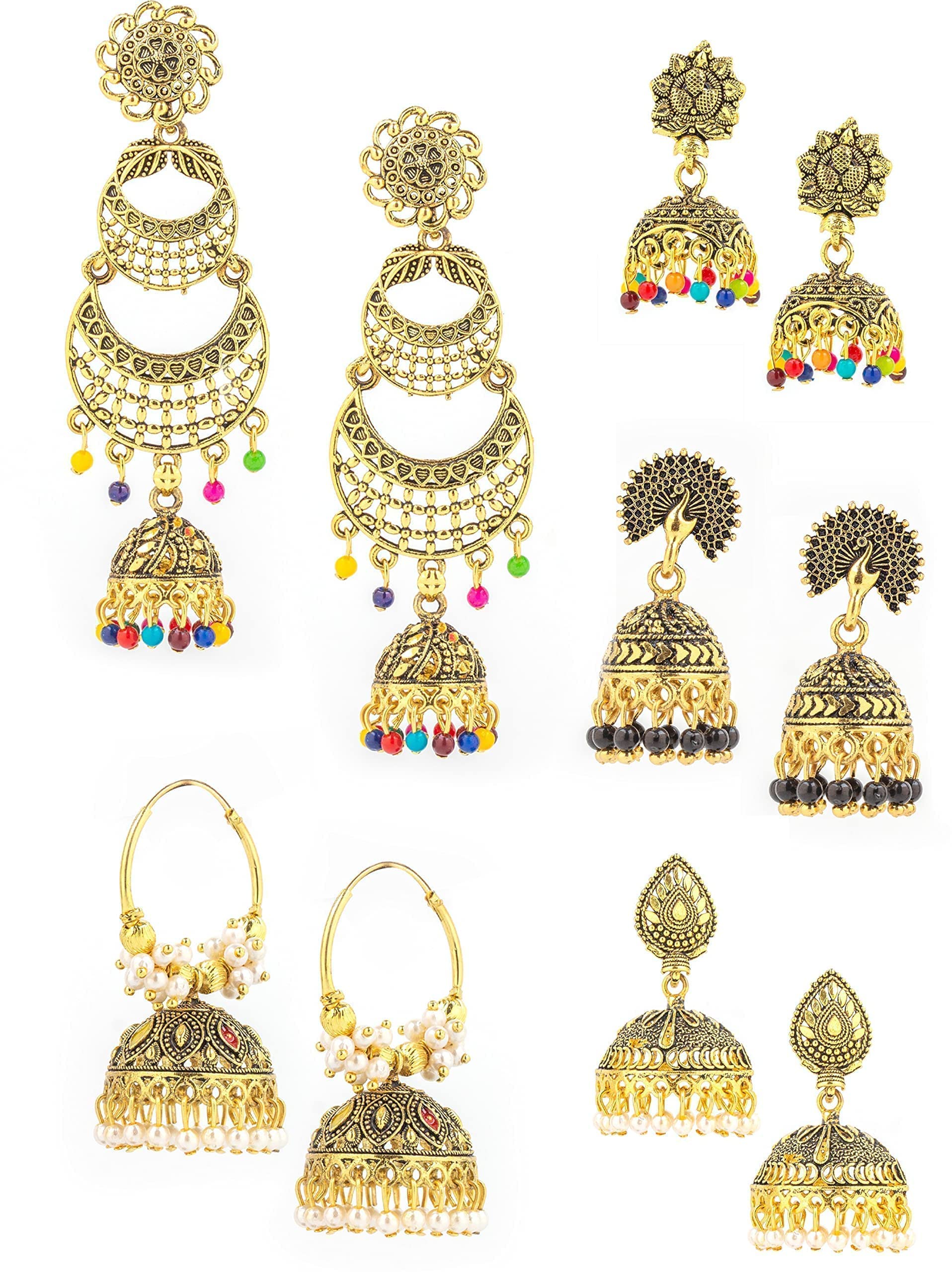 kreyams Earrings for Women fashion Jhumka for Girls Combo Jewellery Artificial Pearl Zinc Chandbali Earring Drops & Danglers (B0C27JGM76) Amazon Price History, Amazon Price Tracker