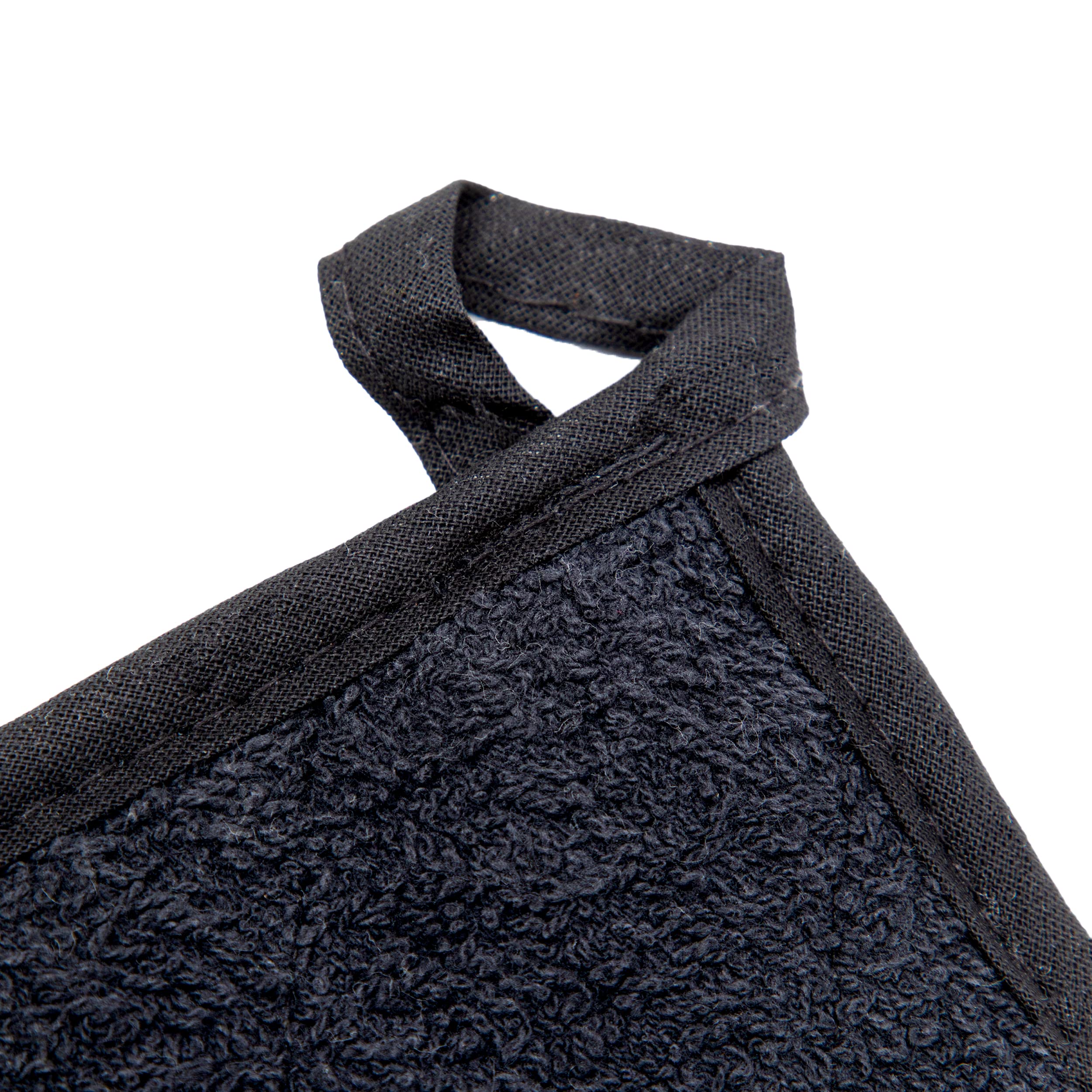 Arkwright Pot Holders for Kitchen - Heat Resistant Square Hot Pads Set of 12, Professional Grade Washable Cotton Coaster for Oven, Cooking and Baking, 7 x 7 in, Black