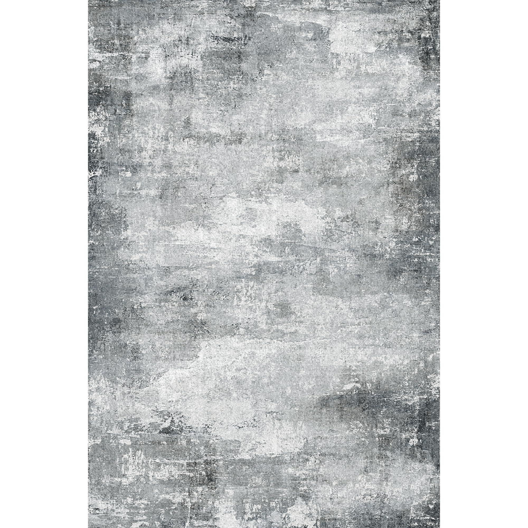 PONY DANCE Vloerkleed 200x300cm Patchwork Laagpolig Antislip Wasbaar Geschikt voor Woonkamer Slaapkamer Eetkamer Oude Vintage Afdrukken Vintage Design,Zilvergrijs
