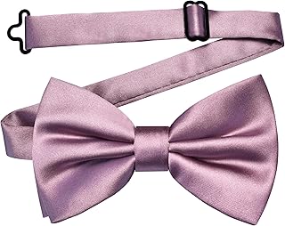 Solid Color Pre-tied Bow Tie Quality Adjustable Bowtie for Men Party Wedding