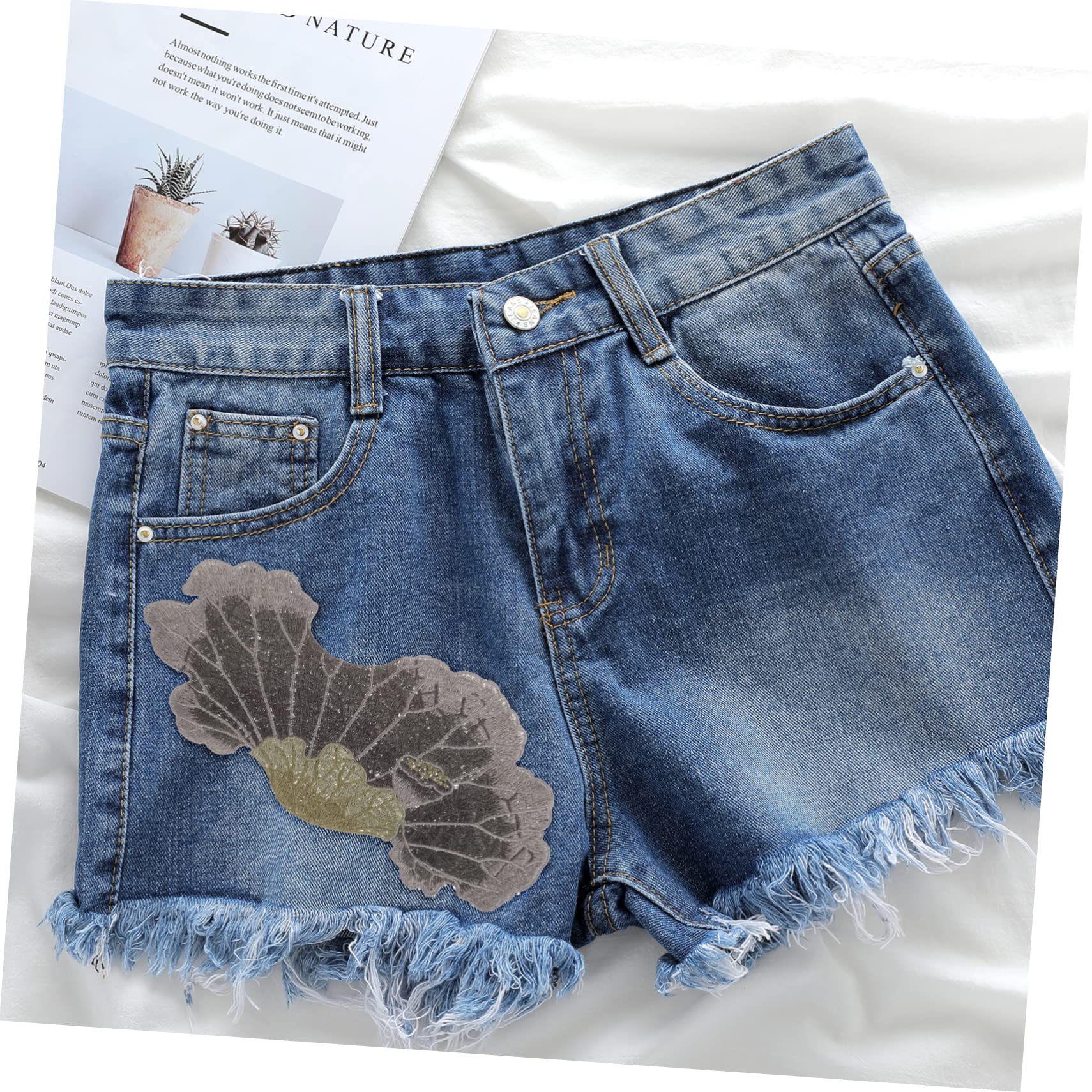 SOIMISS 10piezas Parche De Flor Termoadhesivo Bordado Apliques De Flor De Melocotón Para Decorar Chaquetas Ropa y Accesorios
