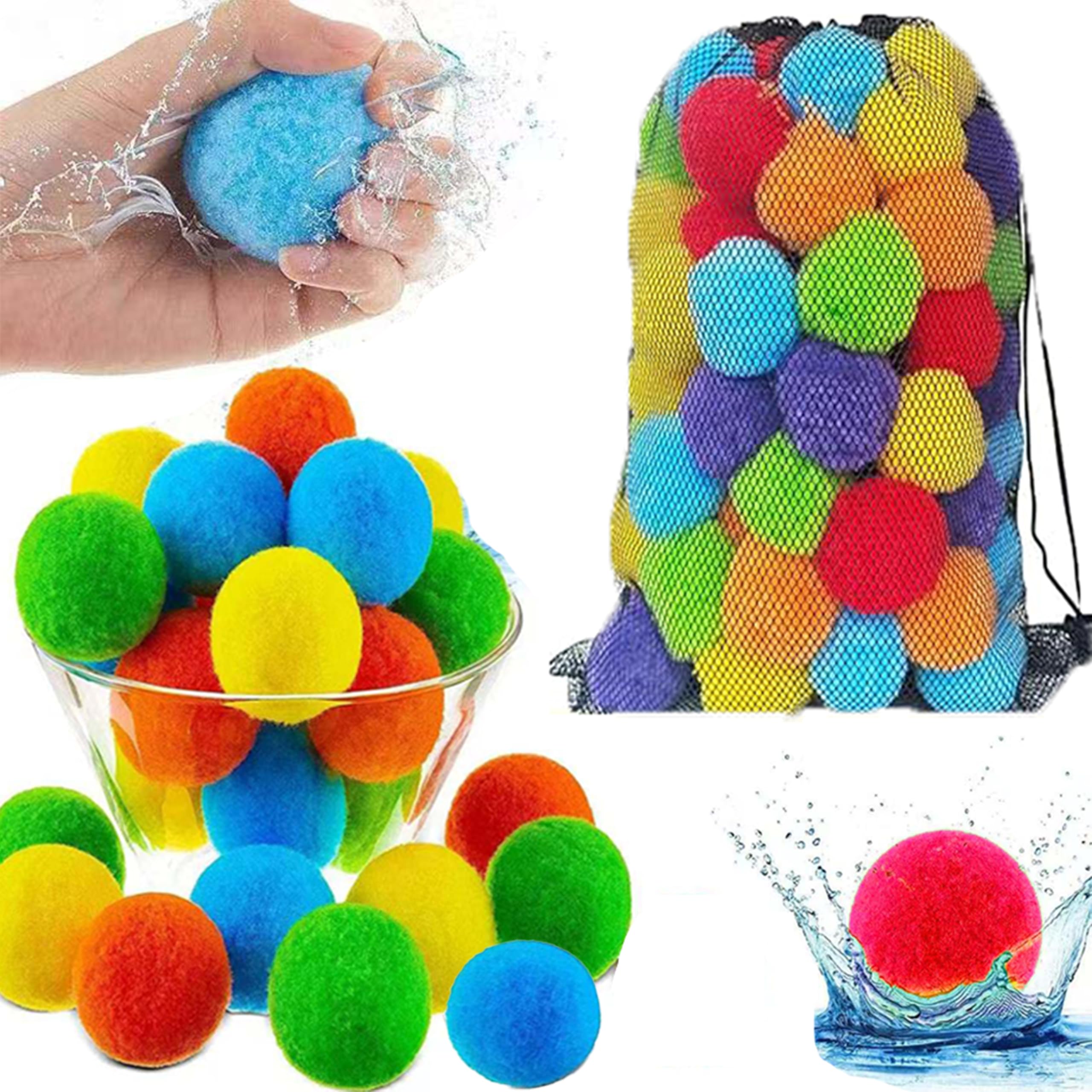 UOJYDL Reusable Water Balloons,Reusable Water Balloons for Outdoor Toy and Games, Water Toys for Kids and Adults Boys and Girls,Water Toys for Beach Pool Summer Fun Party (60pcs)