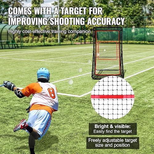 Miniatura 5 de VEVOR4x7 Ft Volleyball Bounce Back Net, Pitchback Throwback Baseball Softball Return Training Screen, Adjustable Angle Shooting Practice Training