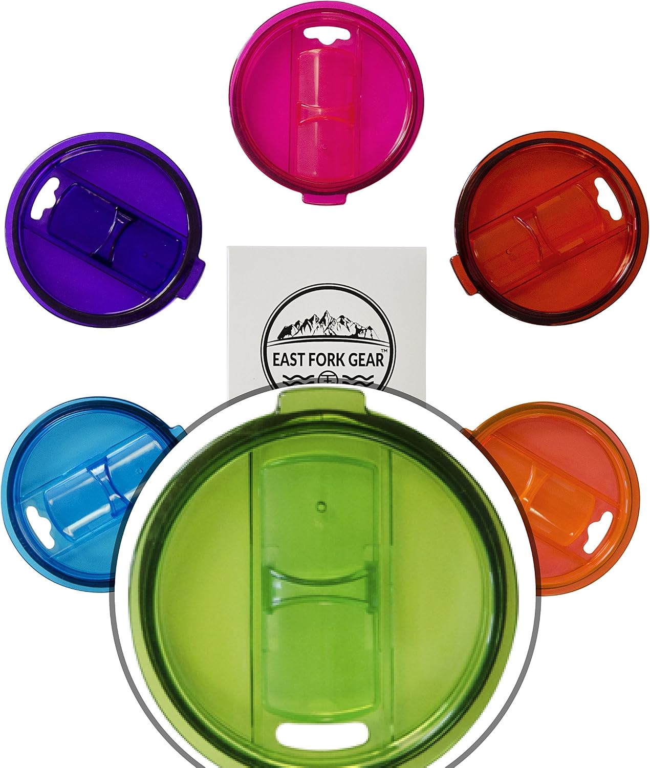 East Fork Gear Splash and Spill Resistant Straw Friendly Replacement Lid for Tumblers of Select Brands, 30 oz. , Green