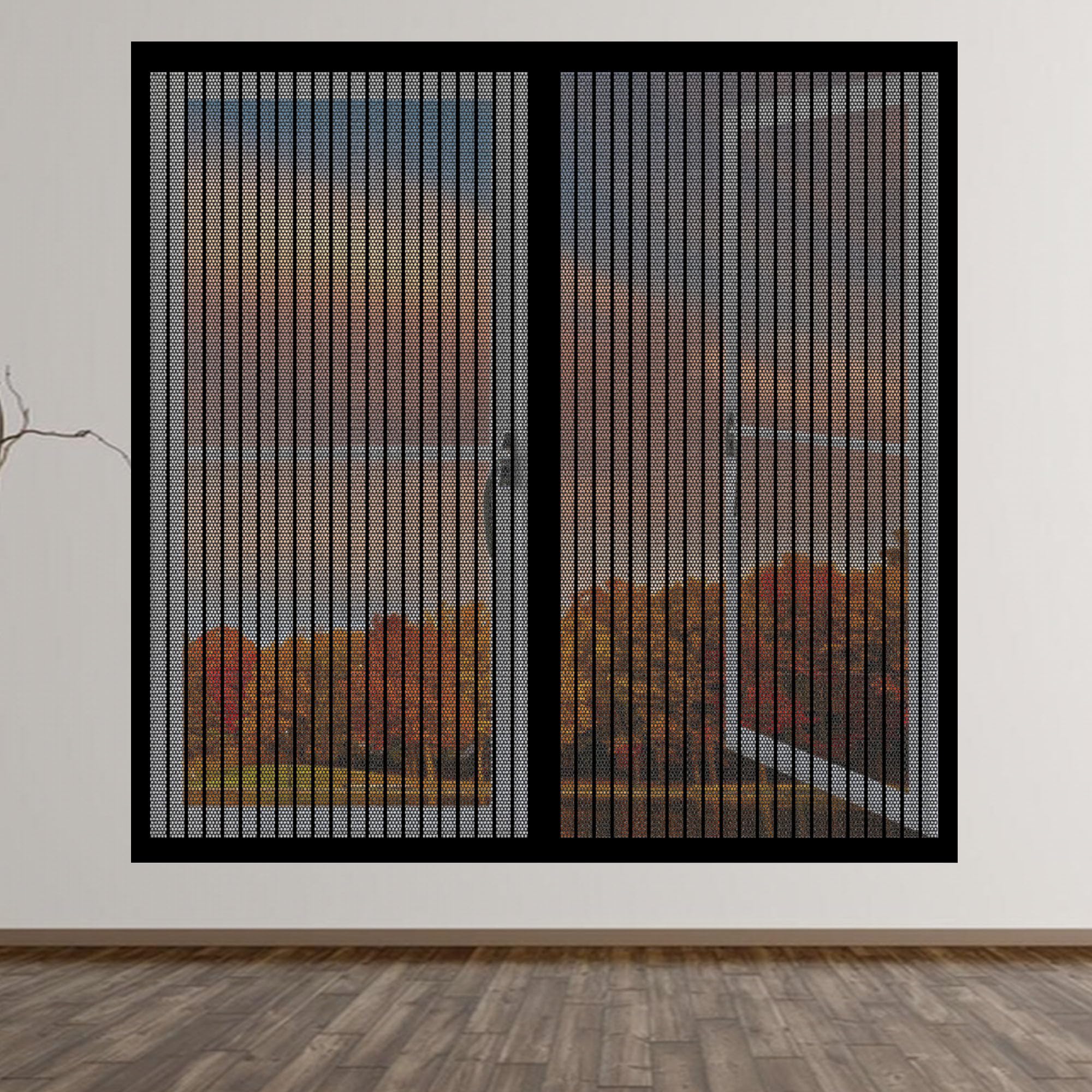 Magnetic Fly Screen Window 170 x 75 cm Selfadhesive Tape Silent Insect Mesh that Close Automatically Easy Install for Windows Doors and Patio Screens, Black
