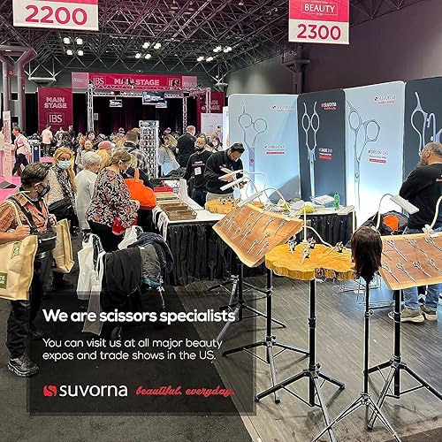 Miniatura 6 de Suvorna Juego de tijeras de barba y bigote de alta calidad con tijeras para barba para hombres, tijeras de aseo para hombres, tijeras de pelo