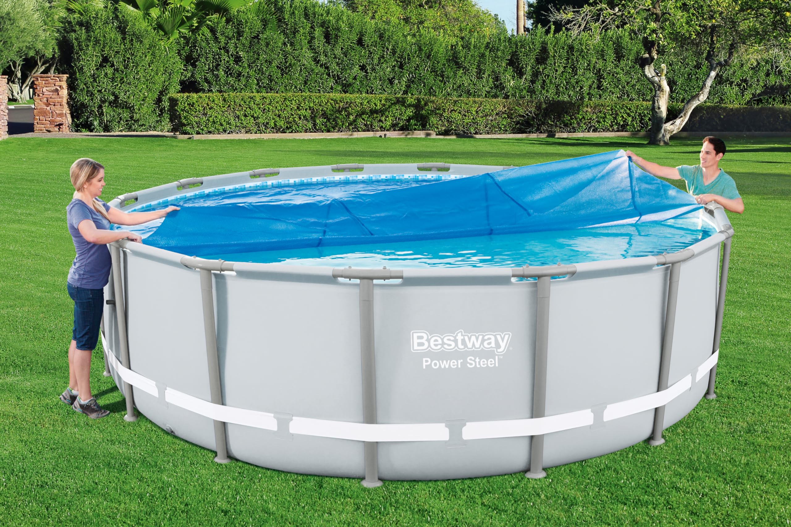 BESTWAY Cobertor Solar Redondo Ø462 cm para Piscinas Redondas de Ø457 cm Azul