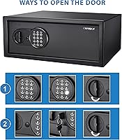 Vista 3 de Barska Digital Keypad Home & Office Steel Security Safe Lock Box with Deadbolts - 1.2 Cu Ft Standard