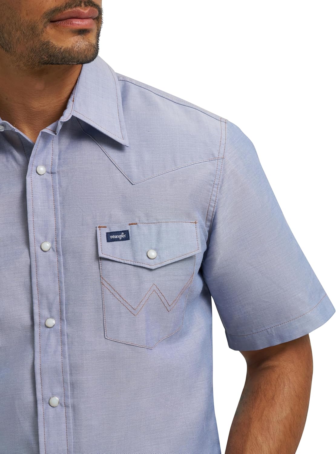 Wrangler Denim Short Sleeve Snap Shirt - Image 5