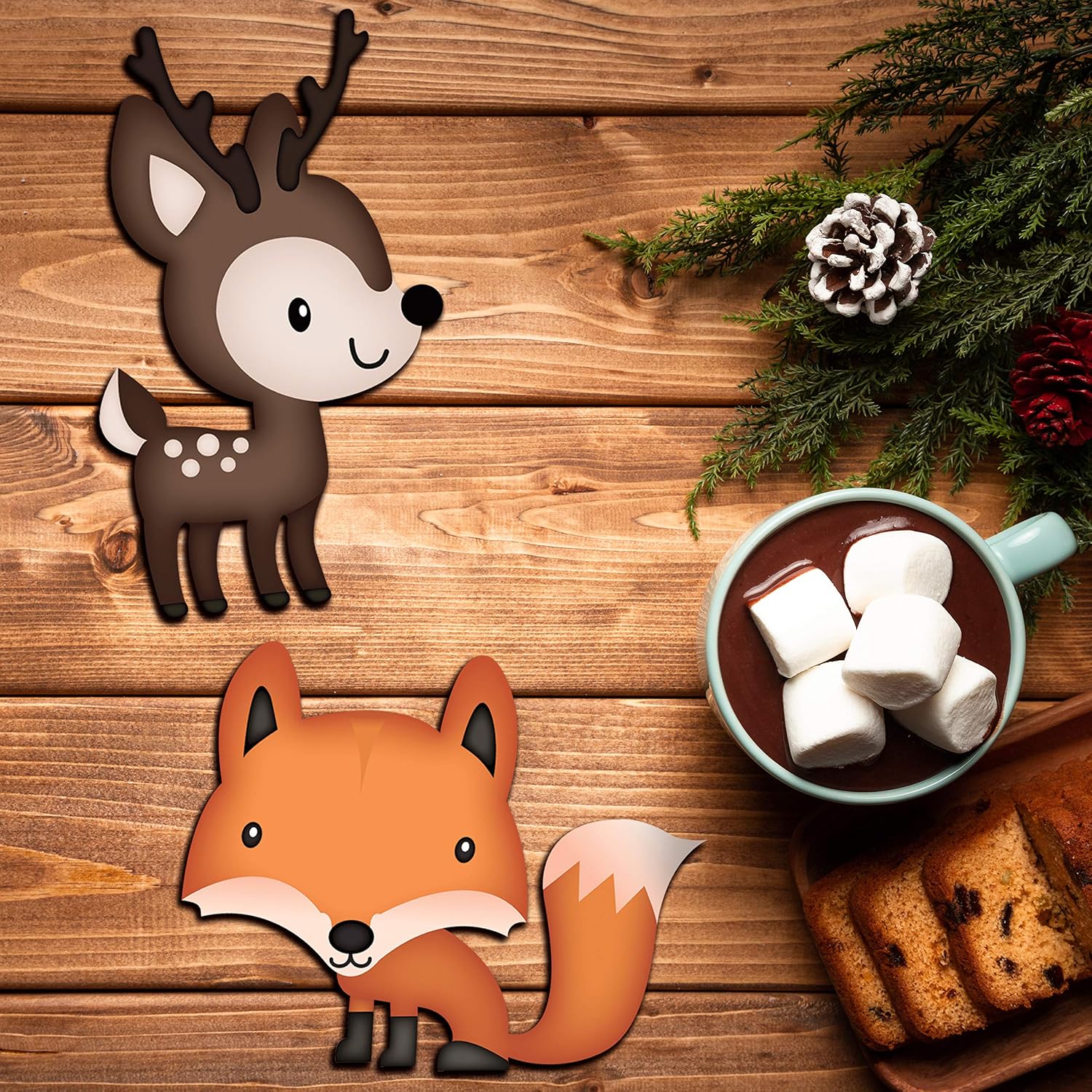 Woodland Animal Cutouts, 36 Count - Baby Shower Decorations - Large Woodland Creatures Cutouts for Fall or Baby Shower Themes