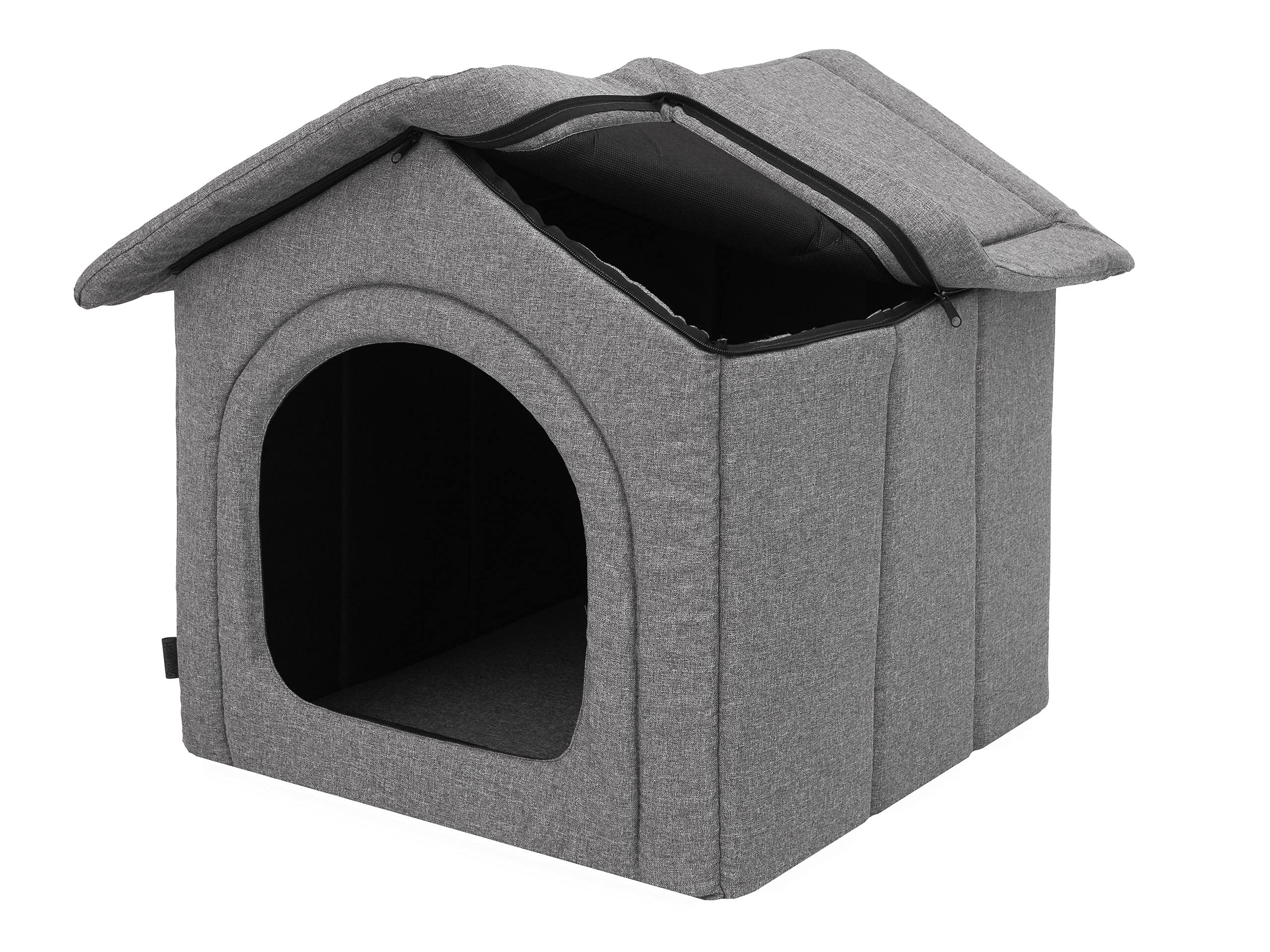 Caseta para perros, rincón para perros, zona de relajación, perrera, refugio de animales, perrera, perrera, grafito ecológico, R1: 32 x 38 cm