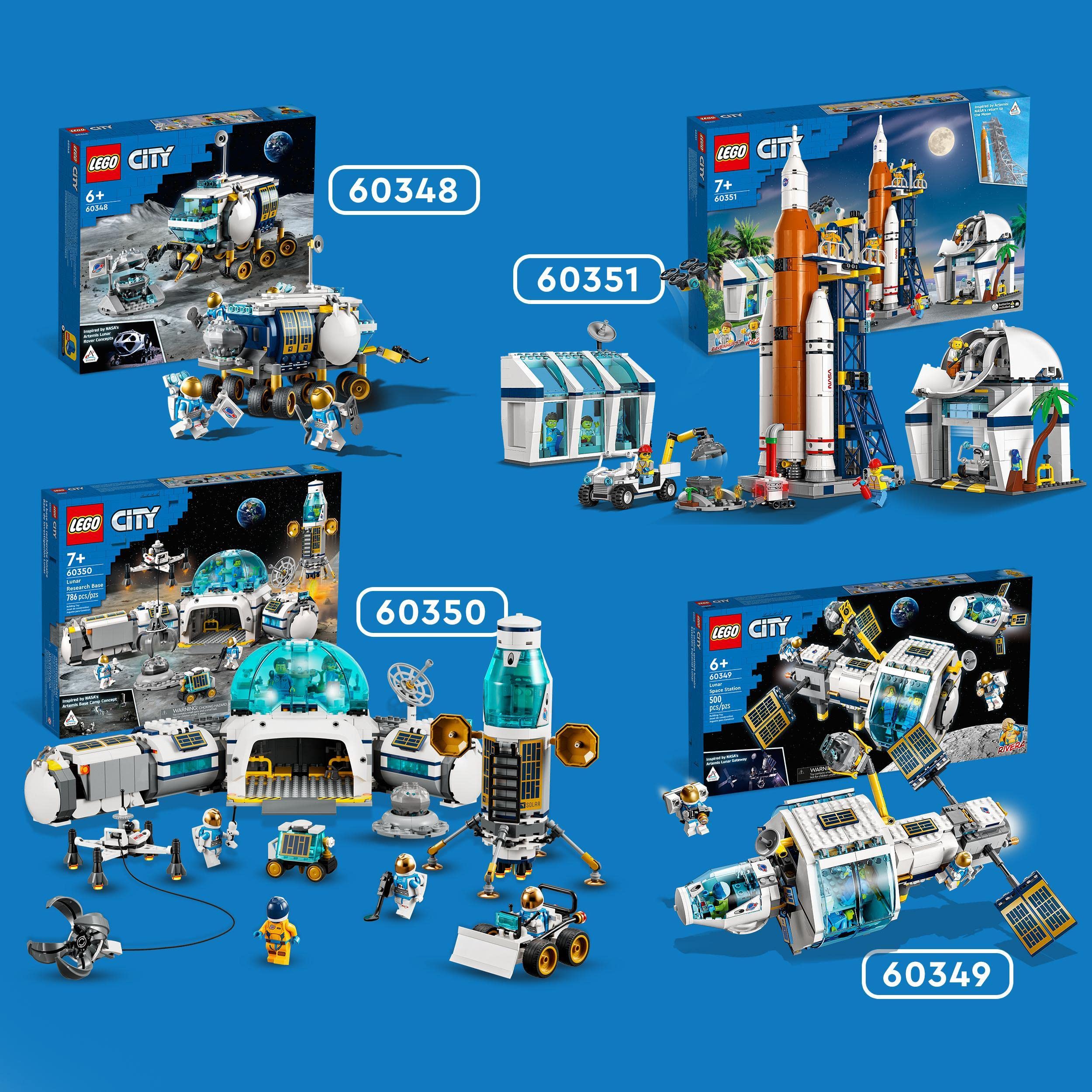 LEGO 60348 City Łazik księżycowy— zestaw konstrukcyjny; kosmiczna zabawka dla dzieci od 6 lat (275 elementów)