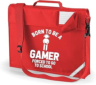 Edward Sinclair Bolsa para libros "Born to Be A Gamer", color rojo