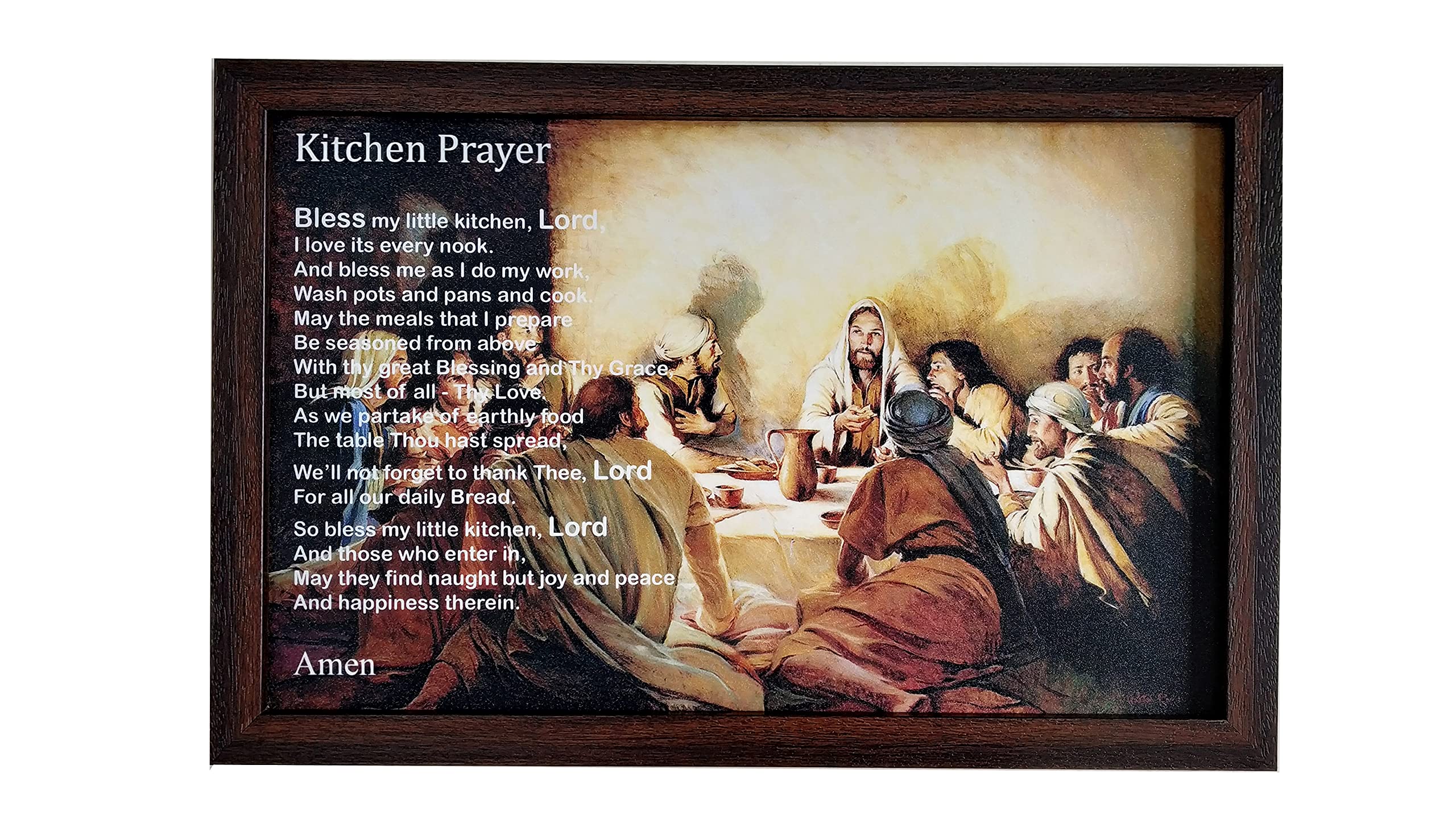 Elegance Last Supper Jesus Christ Painting Picture Photo Frame Christian Art Wall Decor Painting Size- 16.25 length x 10.75 height inch