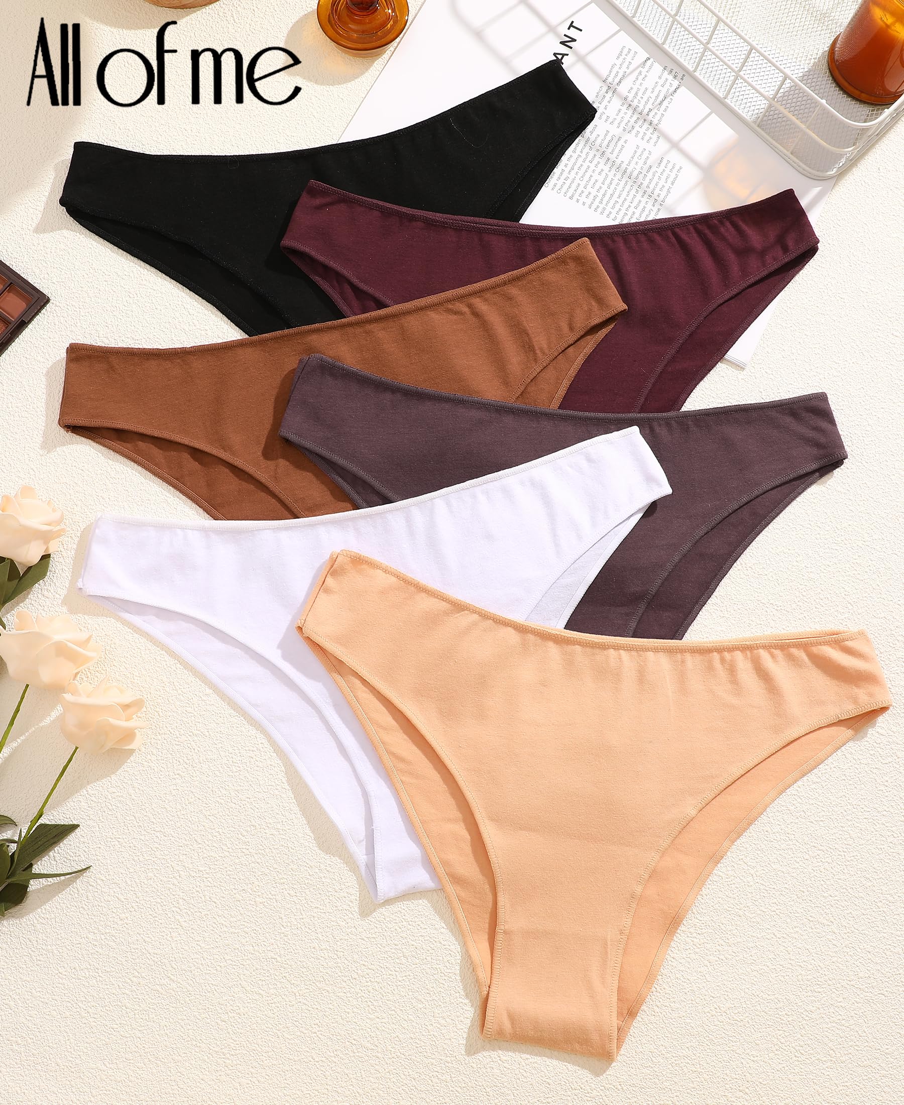 ALL OF ME 6 Pacchetti di Mutande Donna Cotone Intimo Set Mutandine Cotone Scivola Multipack Hipster Traspirante S-XL