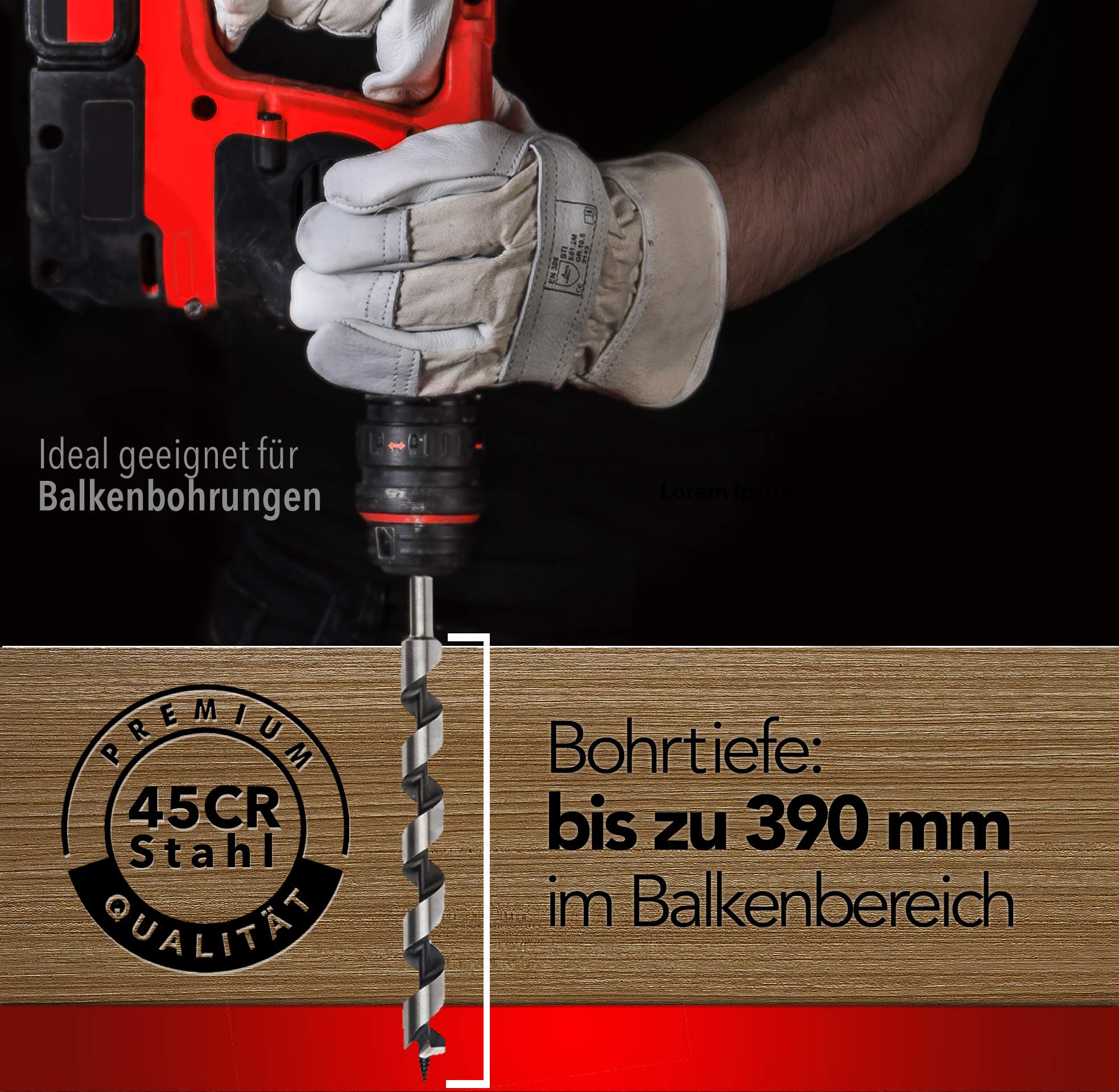 SDS Plus Schlangenbohrer 32mm X 460mm Extra Lang – Premium Holzbohrer Für Abbruchhammer