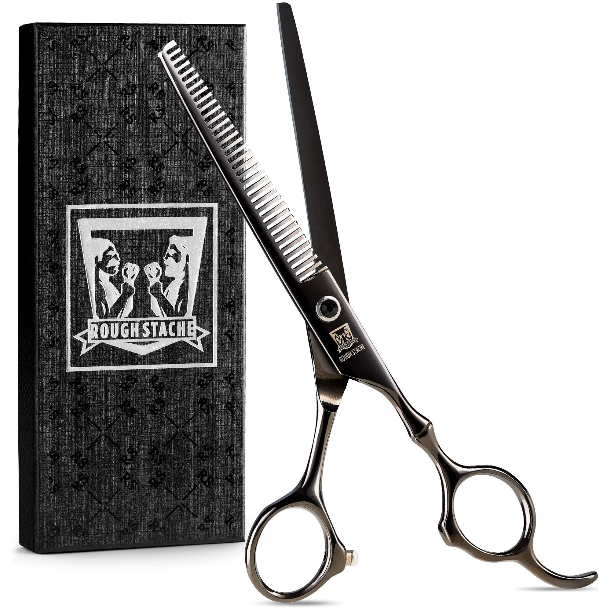 Professional Black Thinning Hair Scissors - Barber Hair Thinning Scissors 6.5-inch Razor Edge Hair Thinning - Texturizing Shears for Salon - Made from Stainless Steel with Fine Adjustment Screw