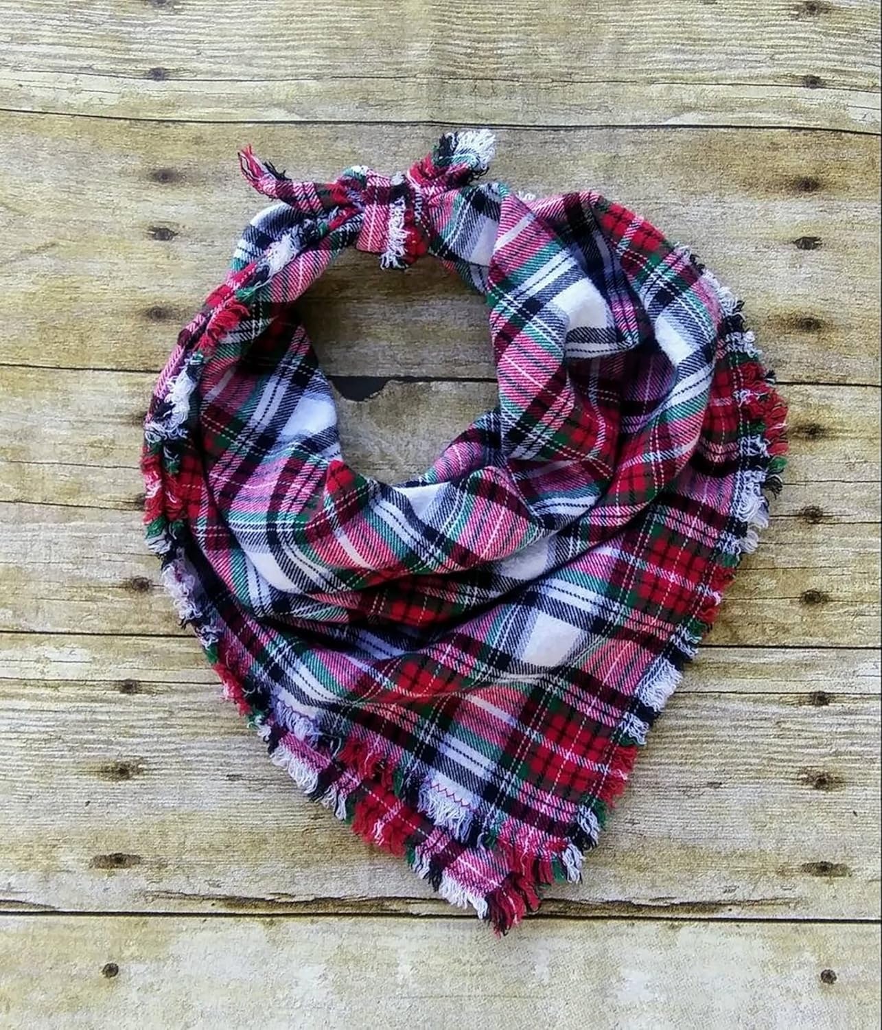 Christmas Dog Bandana Red Plaid Buffalo, Dog Pet Neckwear Scarves Flannel Bandana, Christmas Bandana, Dog Handkerchief, Pet Accessories (Neck Sizes 8" - 26") (X-Large)