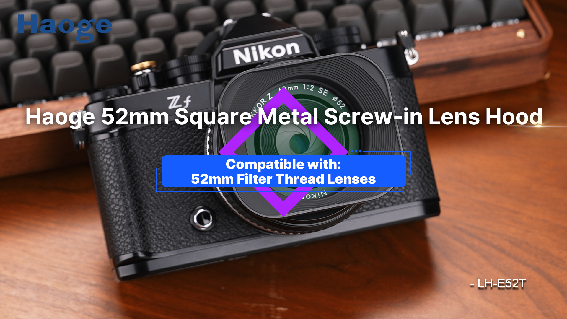 Amazon.com : Haoge LH-E52T 52mm Square Metal Screw-in Lens Hood