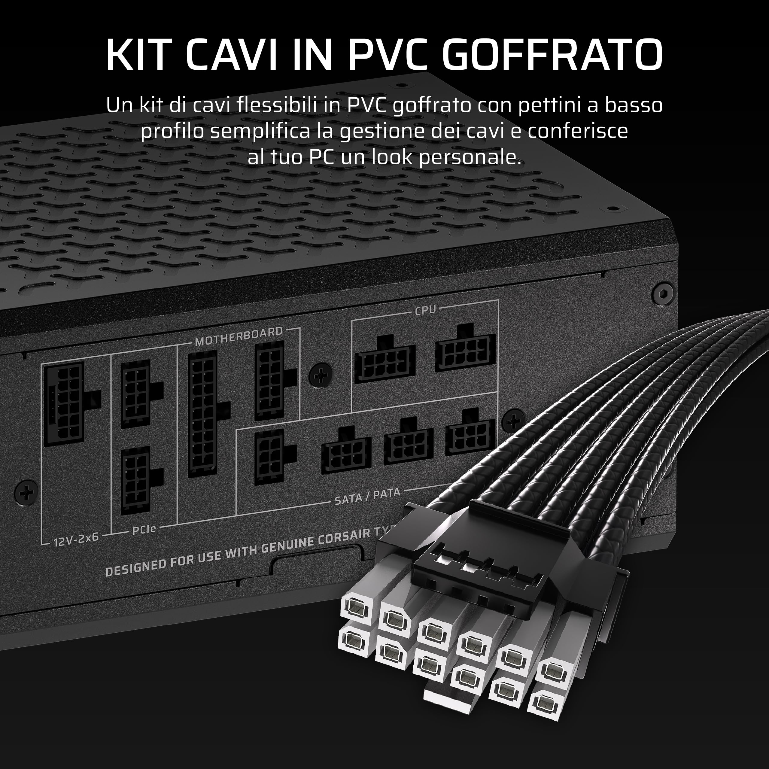 CORSAIR HX1200i SHIFT Alimentatore ATX completamente modulare – Nero | Hub di sistema iCUE LINK integrato, cavo nativo 12 V 2x6, ATX 3.1 e PCIe 5.1, Cybenetics Platinum