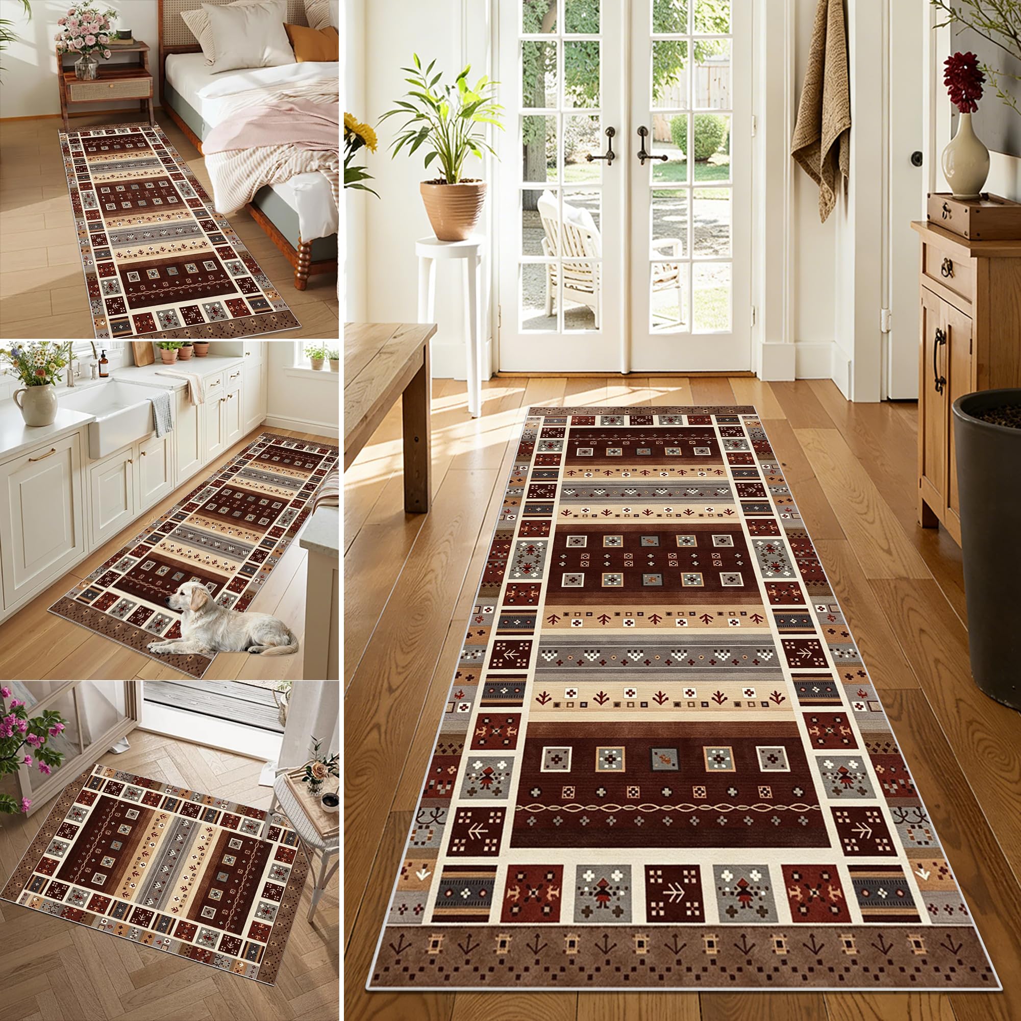 Tapis couloir cuisine 80 x 350 cm antidérapant pour éviter les glissades