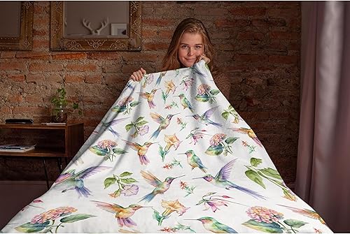 Miniatura 10 de La manta de colibríes es súper suave y cálida, la manta de franela ligera es para uso en todas las estaciones, una gran opción para regalos de 50 x