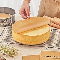 Vista 3 de SMARTAKE 100 hojas redondas de papel pergamino sin blanquear para hornear, 4 pulgadas, antiadherentes precortadas, perfectas para hornear, asar a